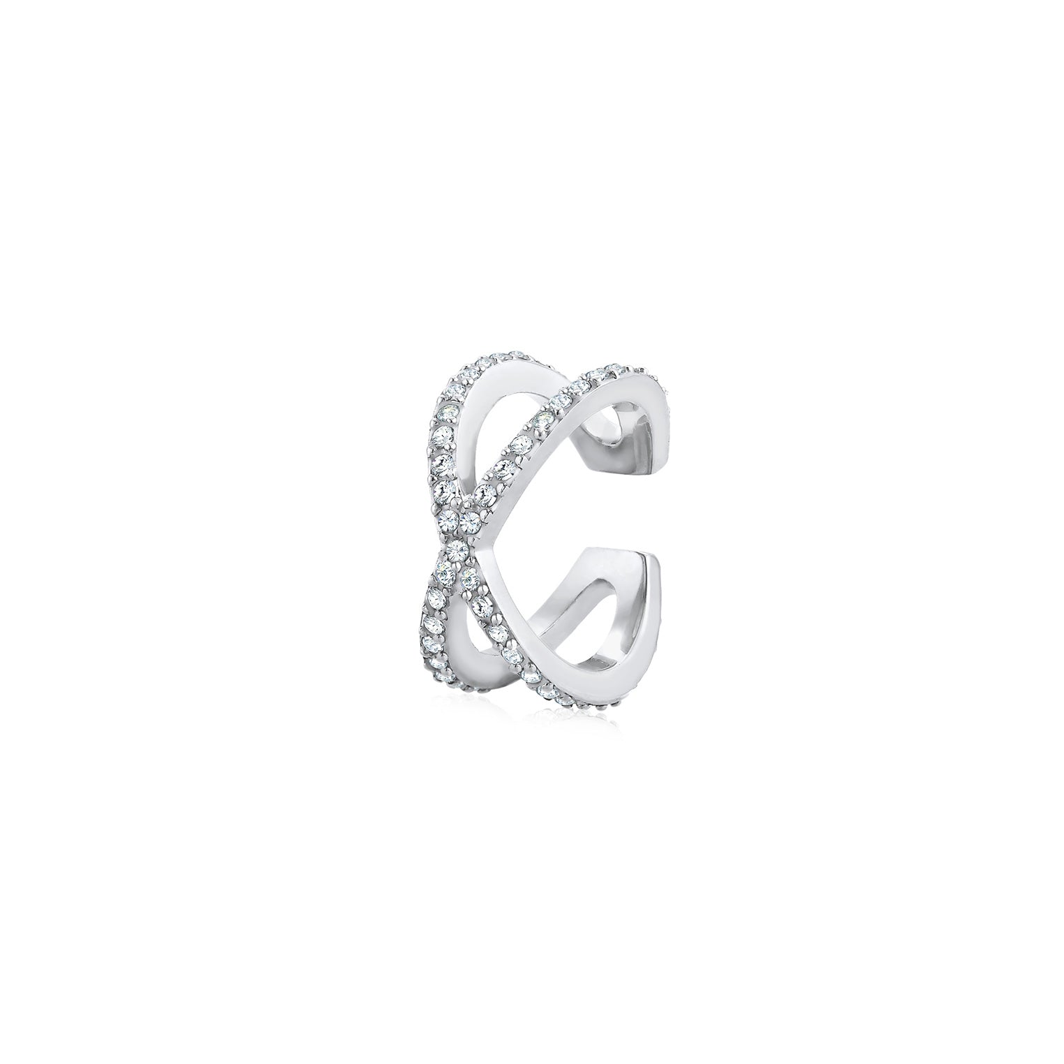 Silber - Elli | Single Earcuff | Kristall | 925er Sterling Silber