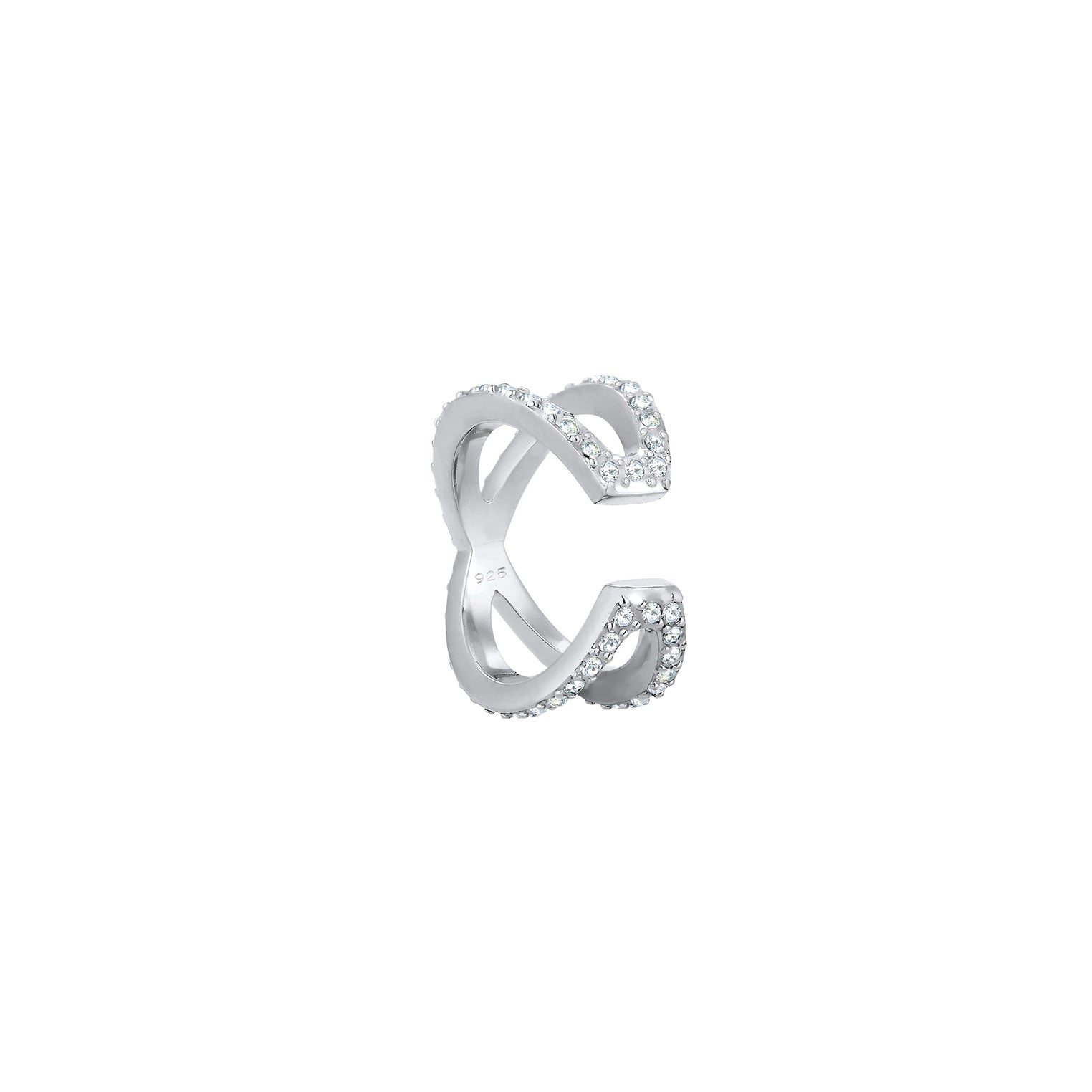 Silber - Elli | Single Earcuff | Kristall | 925er Sterling Silber