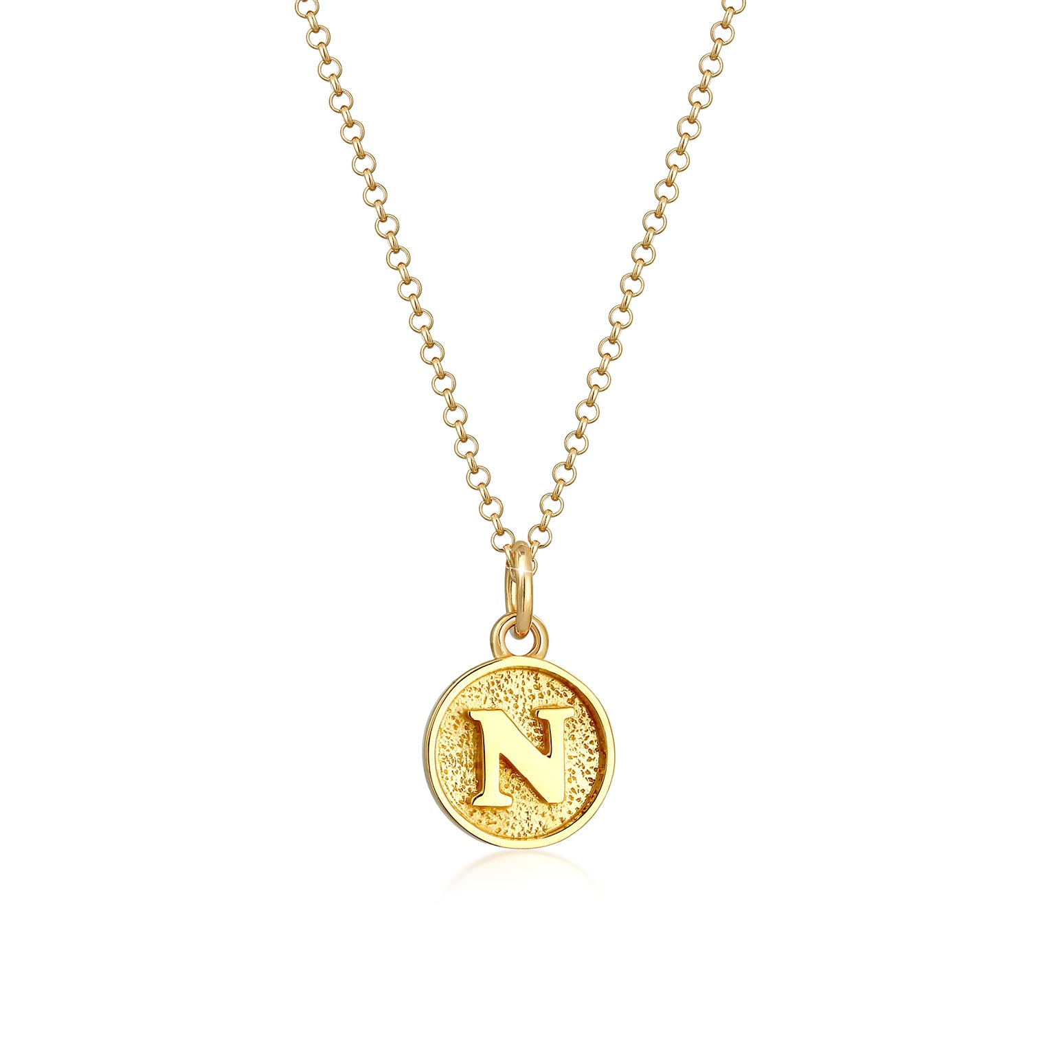 Gold - Elli | Halskette Buchstabe N | 925 Sterling Silber vergoldet