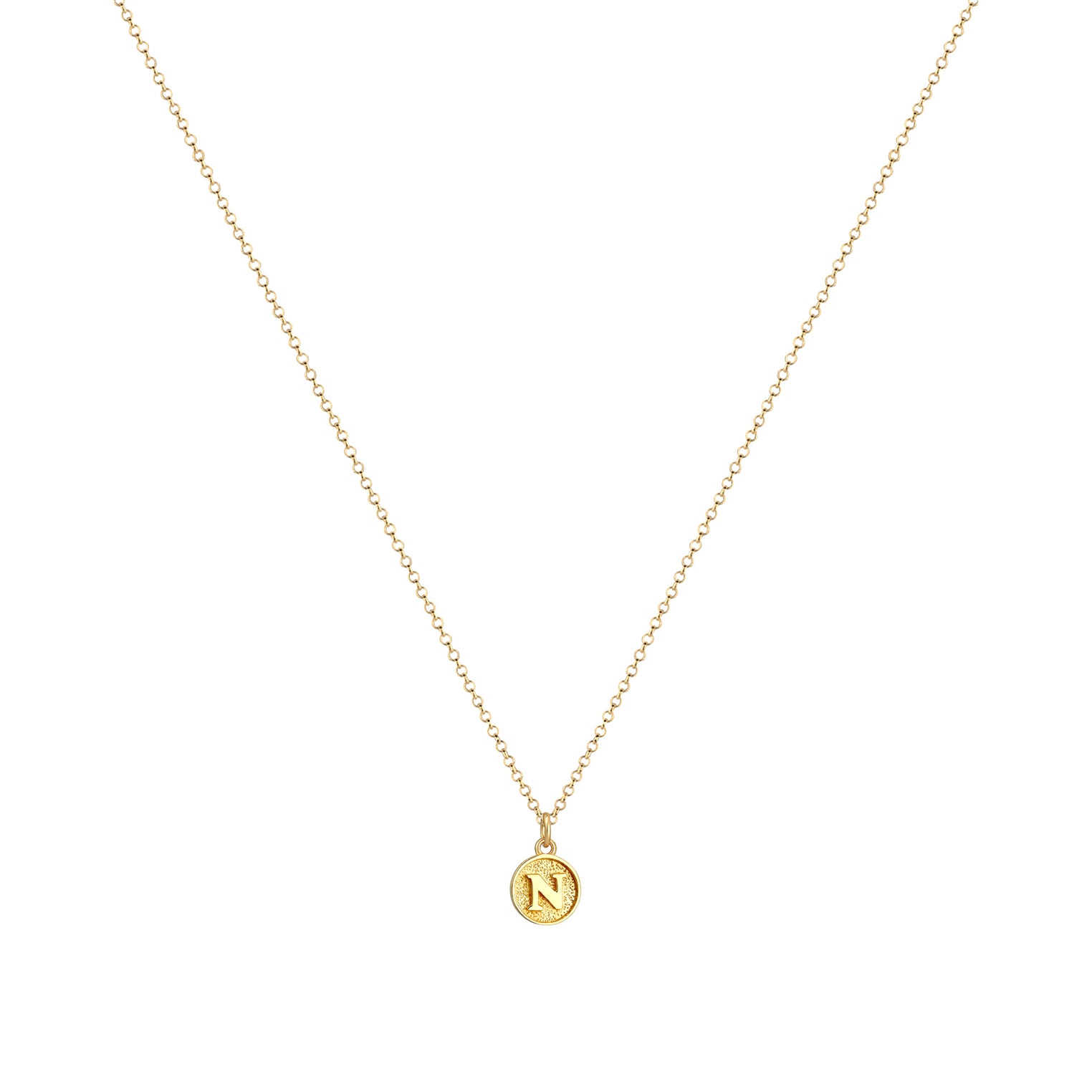 Gold - Elli | Halskette Buchstabe N | 925 Sterling Silber vergoldet