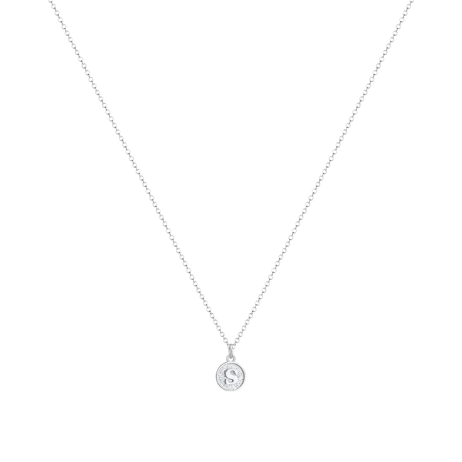 Silber - Elli | Halskette Buchstabe S | 925er Sterling Silber
