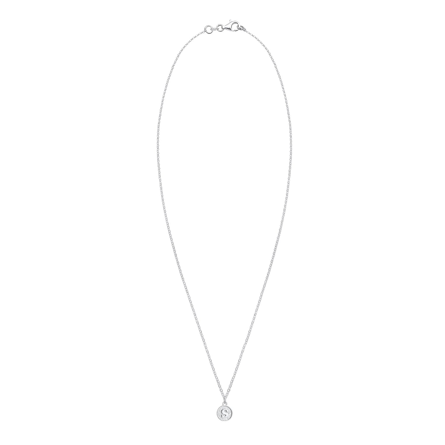 Silber - Elli | Halskette Buchstabe S | 925er Sterling Silber