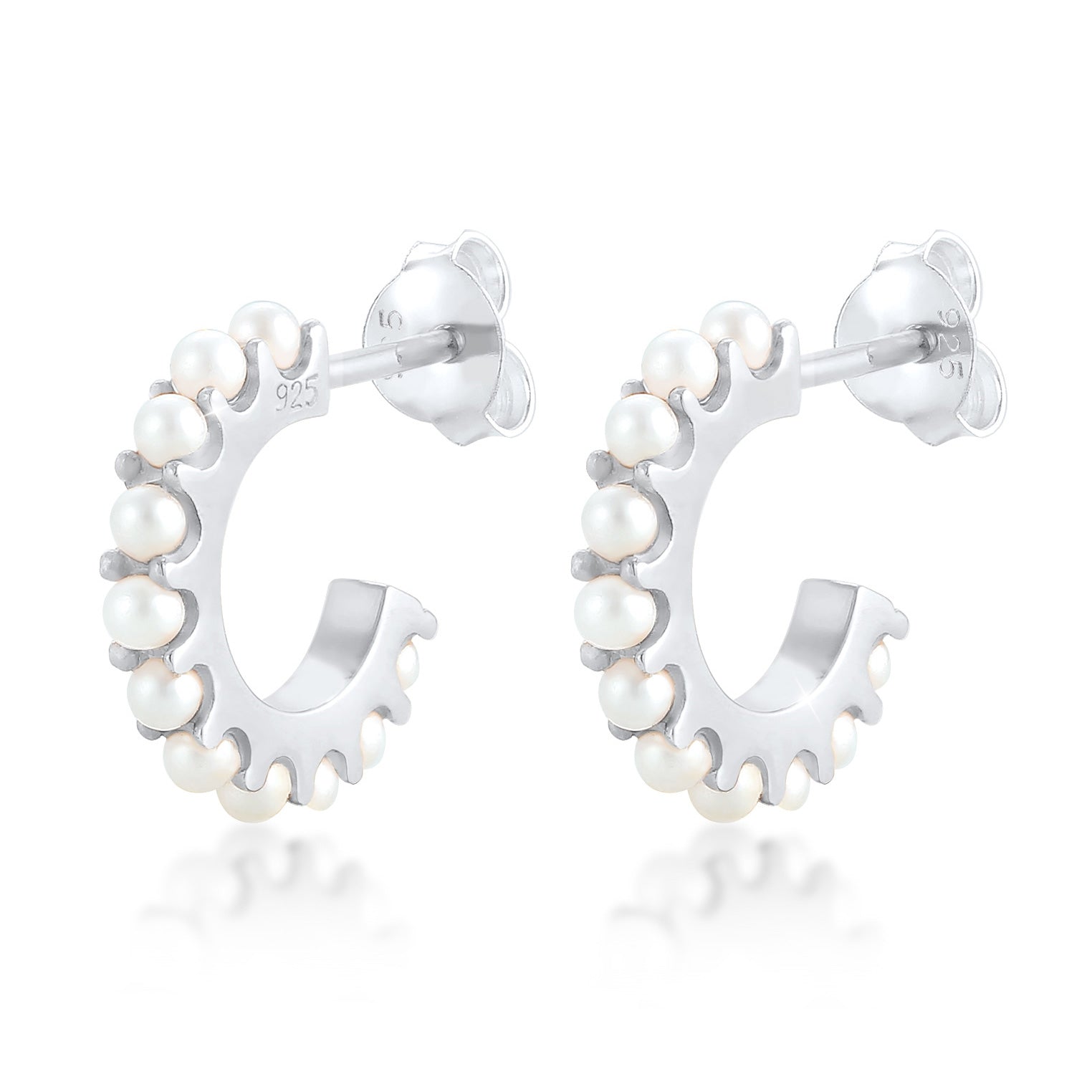 Silber - Elli | Creole | Perle | 925er Sterling Silber