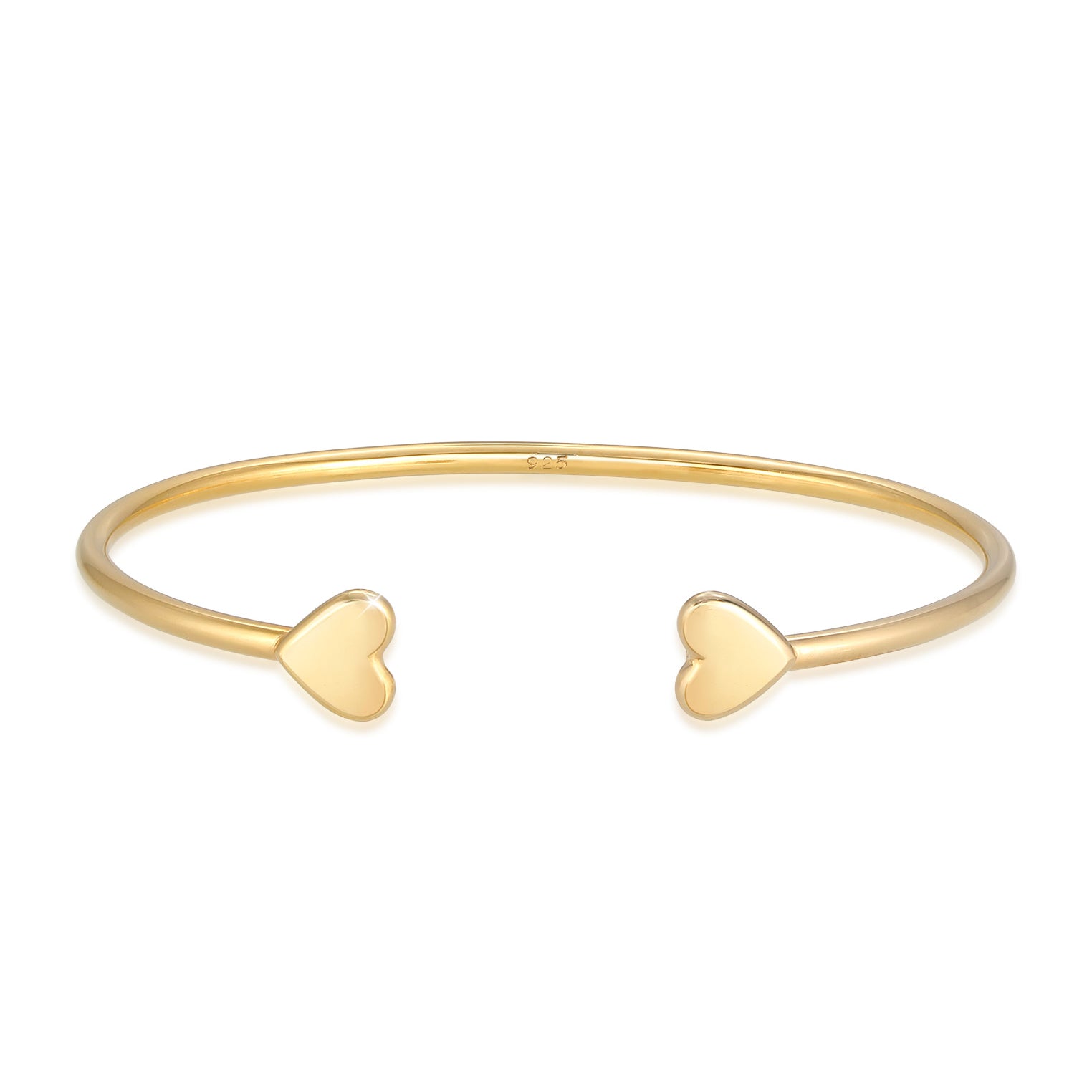 Gold - Elli PREMIUM | Armreif Herz | 925 Sterling Silber vergoldet