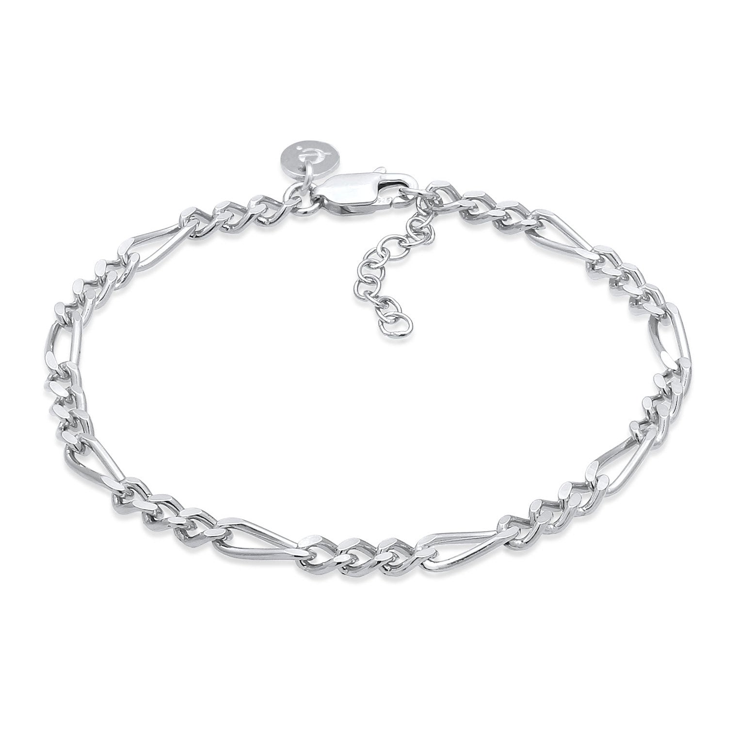 Silber - Elli PREMIUM | Figaro-Gliederarmband | 925er Sterling Silber