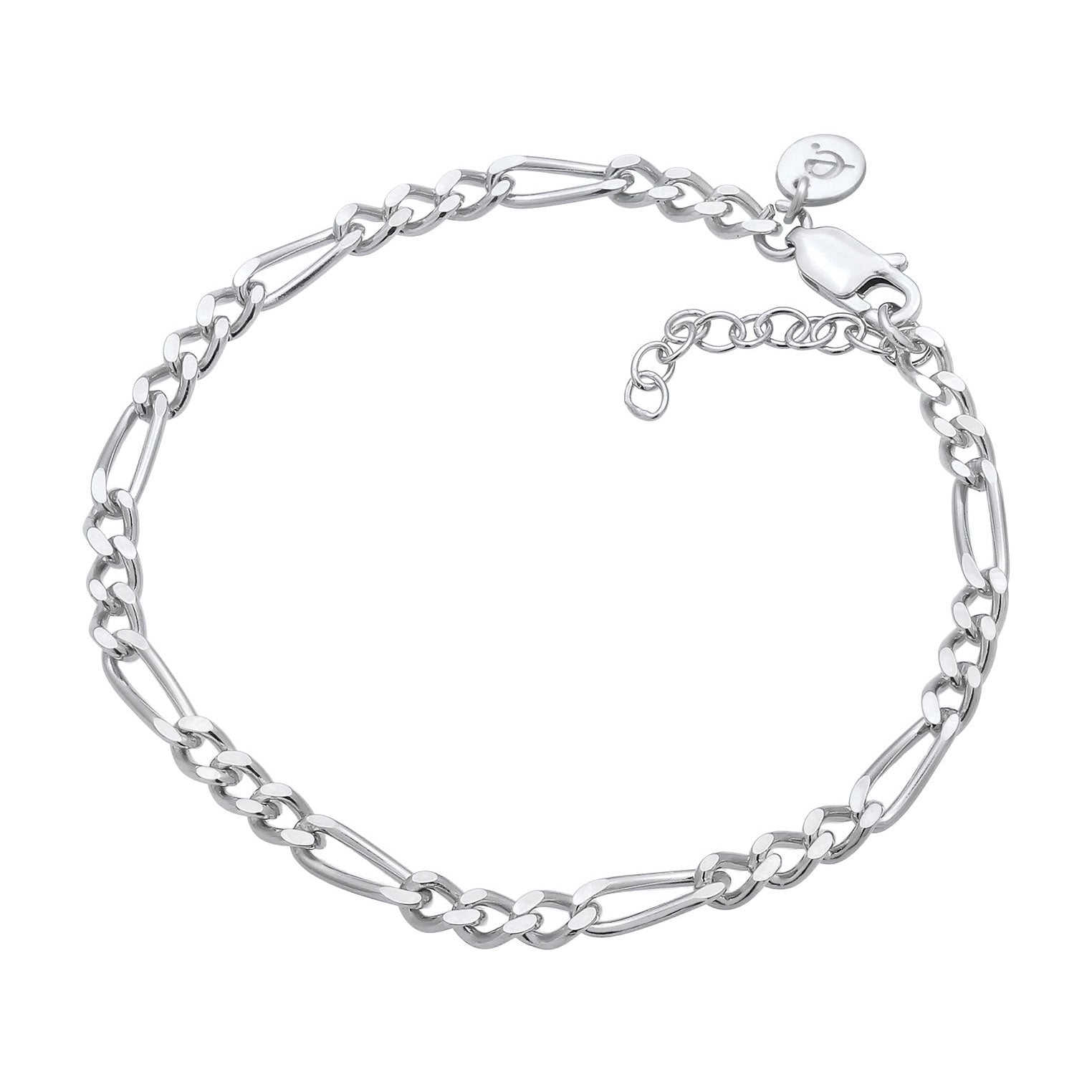 Silber - Elli PREMIUM | Figaro-Gliederarmband | 925er Sterling Silber