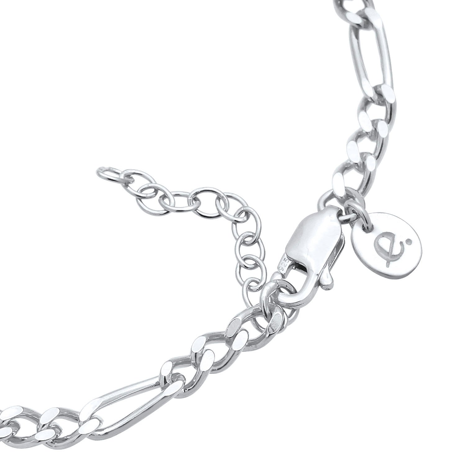 Silber - Elli PREMIUM | Figaro-Gliederarmband | 925er Sterling Silber