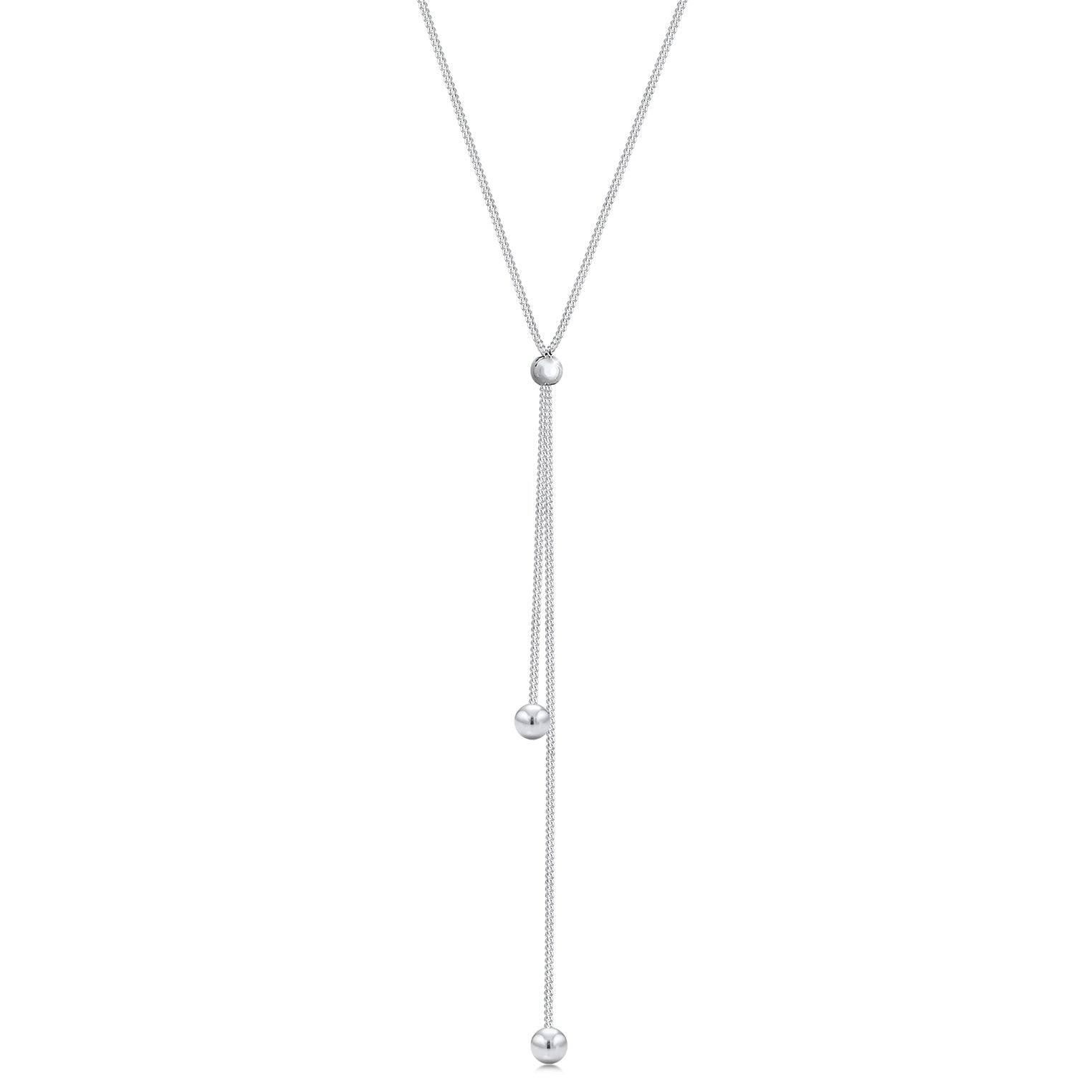 Silber - Elli | Y-Halskette Kugel | 925er Sterling Silber