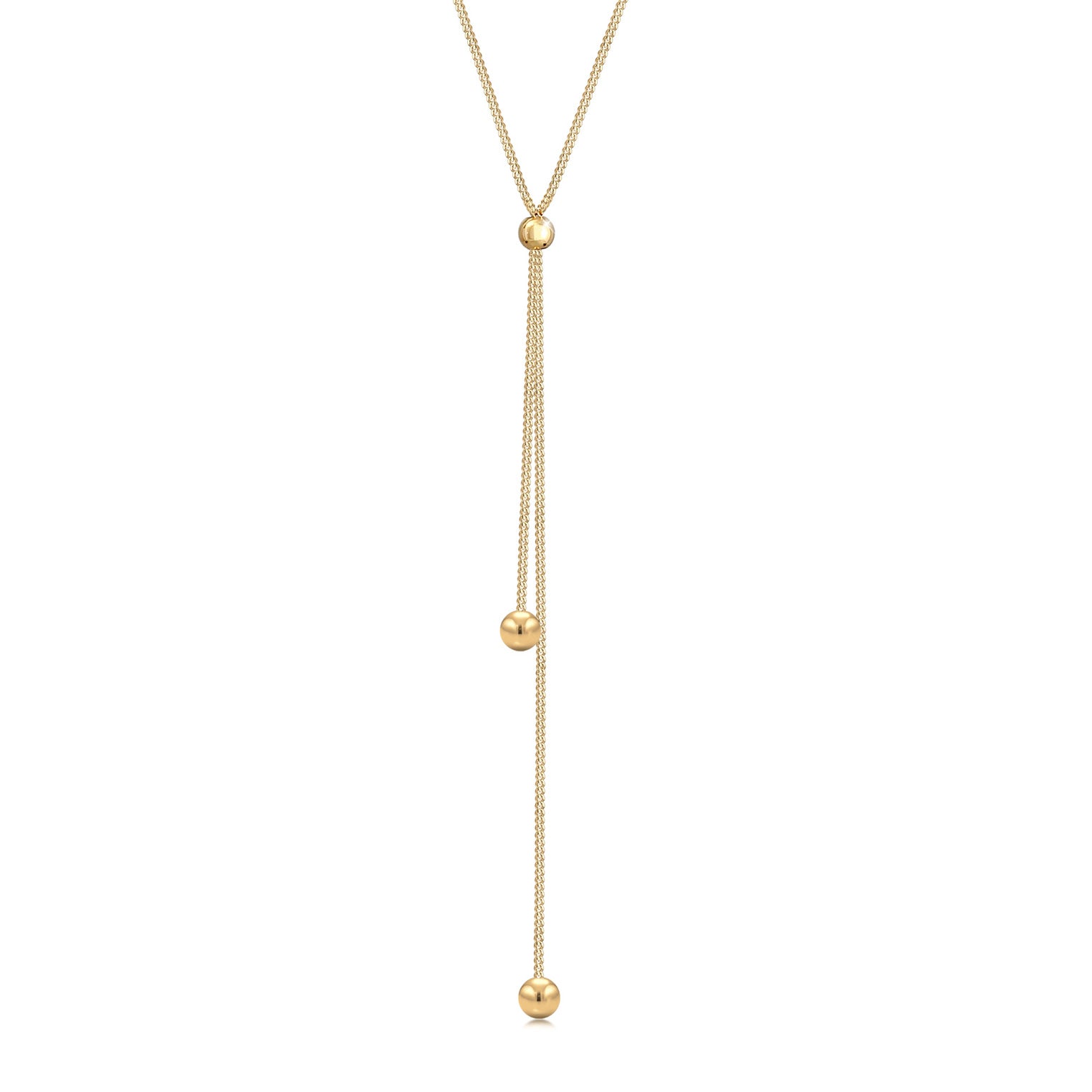 Gold - Elli | Y-Halskette Kugel | 925 Sterling Silber vergoldet