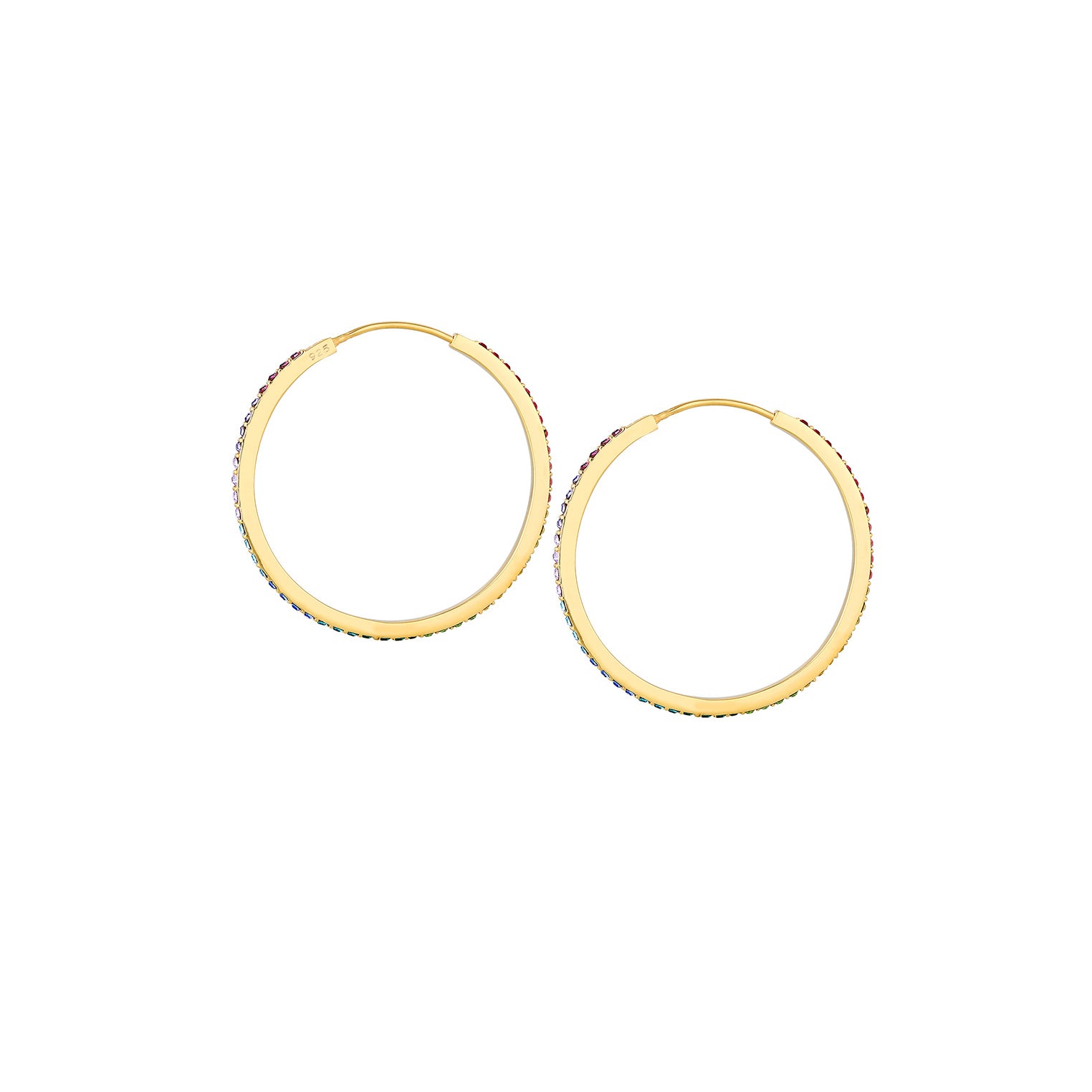 Gold - Elli | Creole | Kristall ( Violett hell ) | 925 Sterling Silber vergoldet
