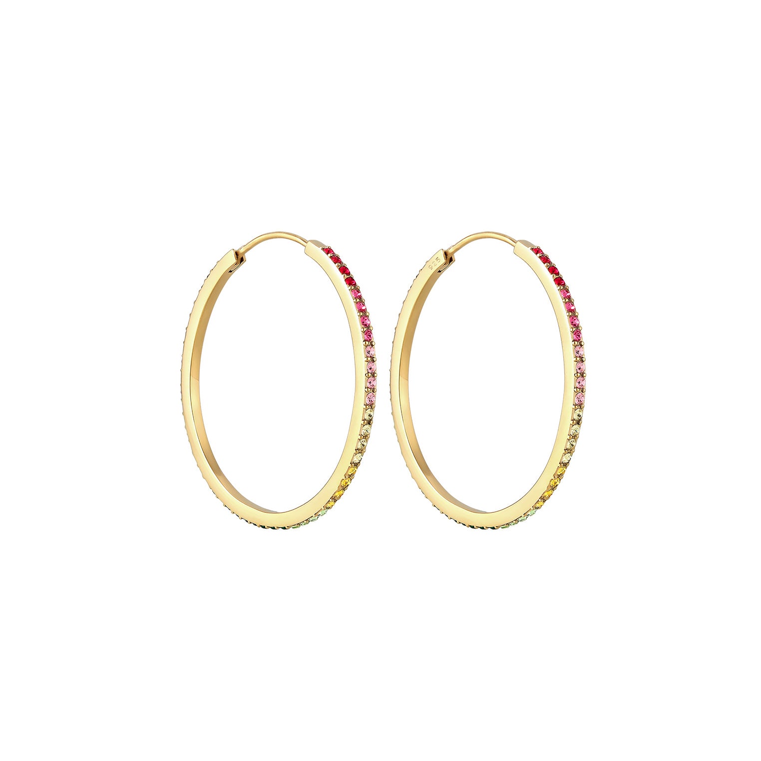 Gold - Elli | Creole | Kristall ( Violett hell ) | 925 Sterling Silber vergoldet