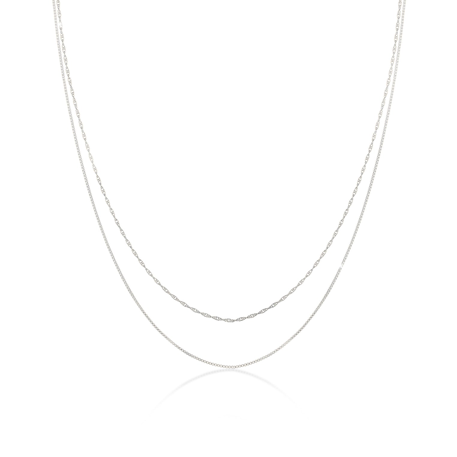 Silber - Elli | Choker Set Glieder- & Venezianerkette | 925er Sterling Silber