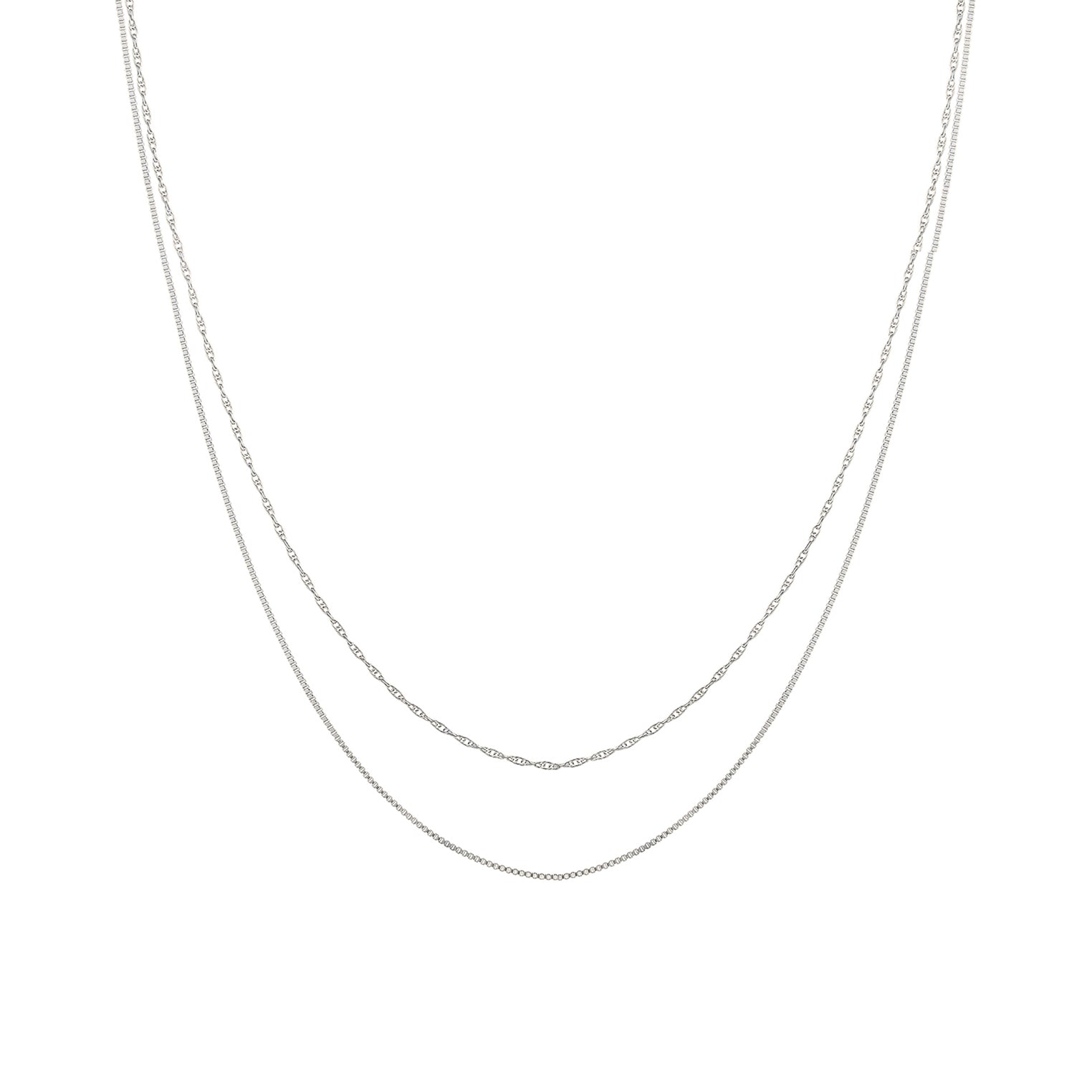Silber - Elli | Choker Set Glieder- & Venezianerkette | 925er Sterling Silber