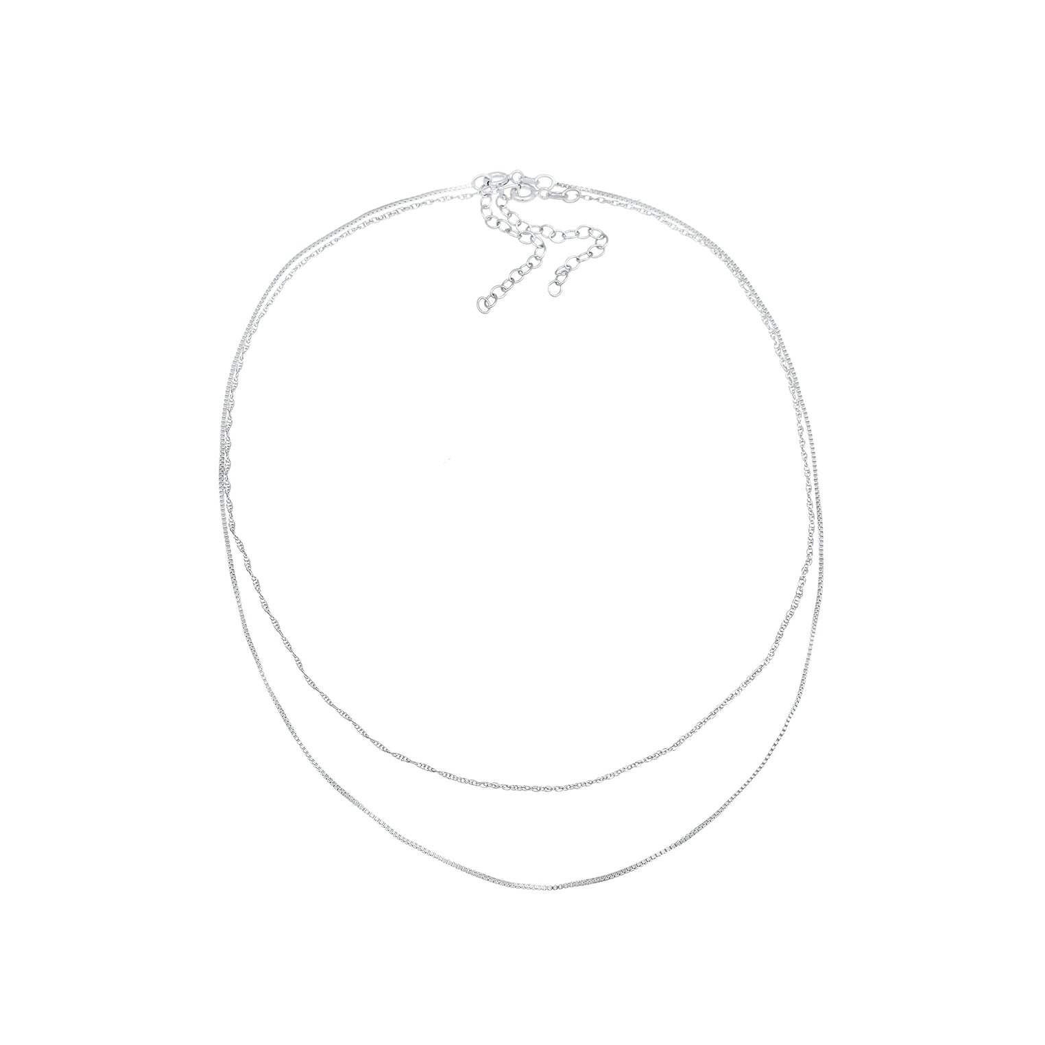 Silber - Elli | Choker Set Glieder- & Venezianerkette | 925er Sterling Silber