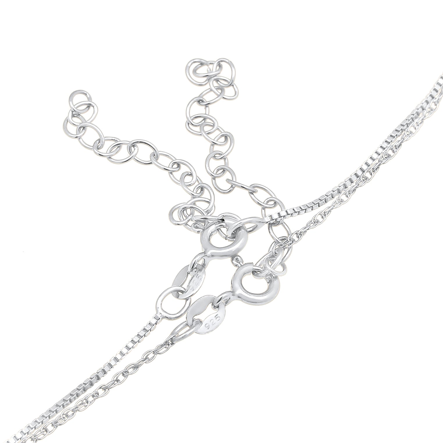 Silber - Elli | Choker Set Glieder- & Venezianerkette | 925er Sterling Silber