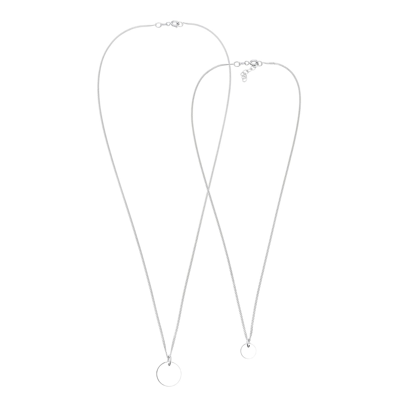 Silber - Elli | Mutter-Kind-Kettenset Geo | 925er Sterling Silber