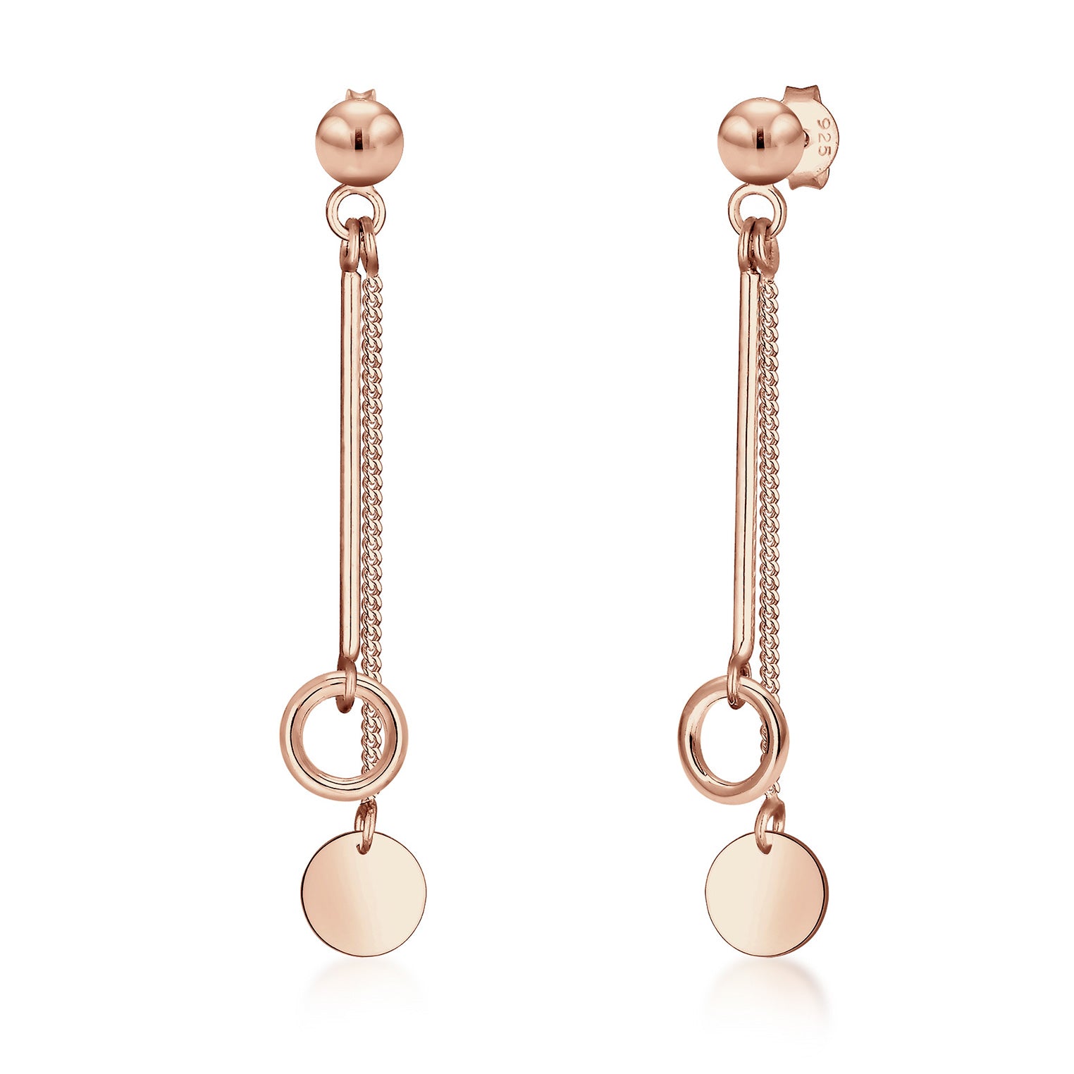 Roségold - Elli | Ohrhänger Ear Chain | 925 Sterling Silber Rosegold