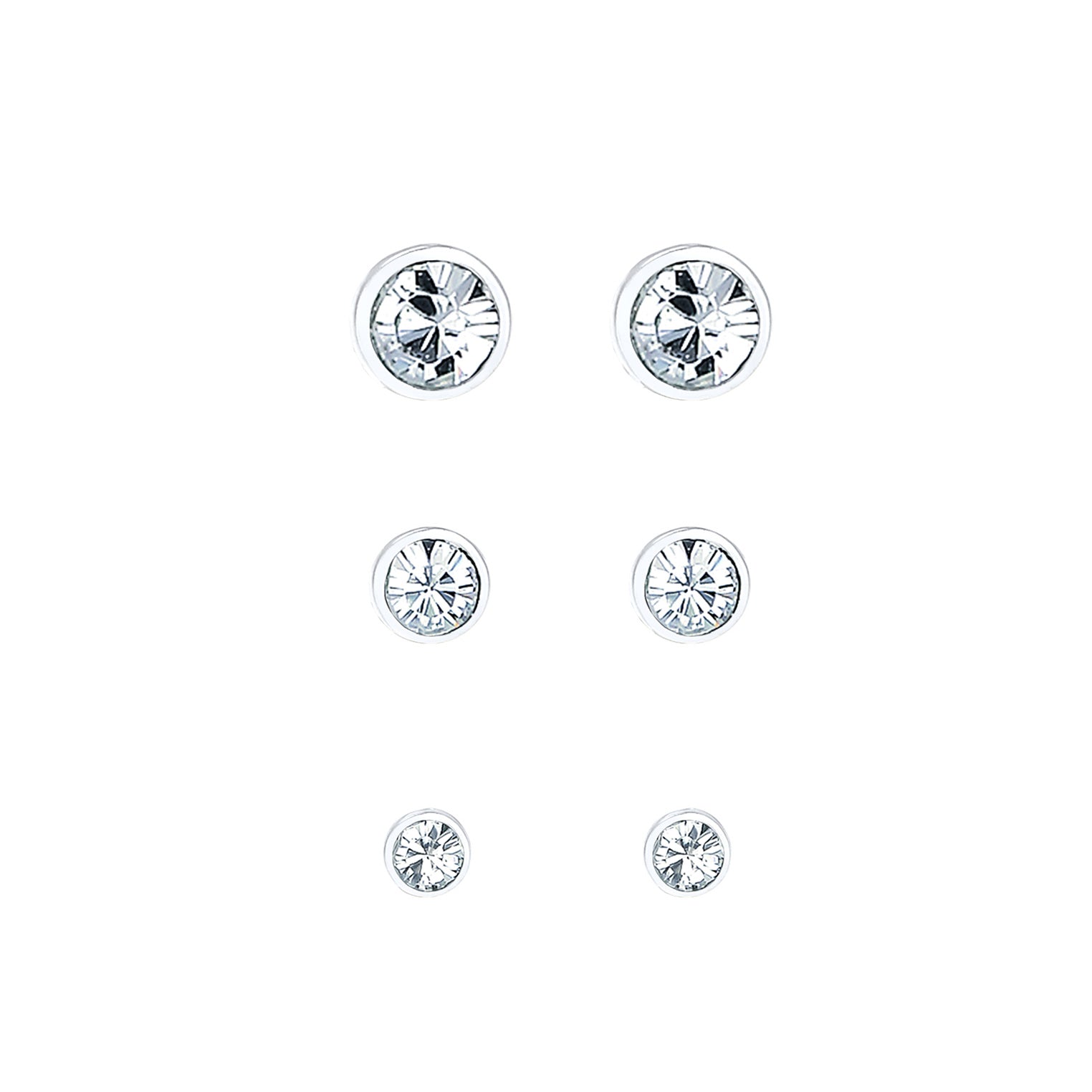 Silber - Elli | Ohrstecker | Kristall ( Weiß ) | 925er Sterling Silber