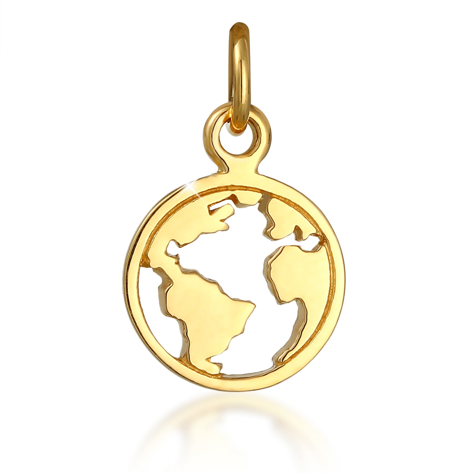 Gold - Elli PREMIUM | Anhänger Weltkugel | 375 Gelbgold