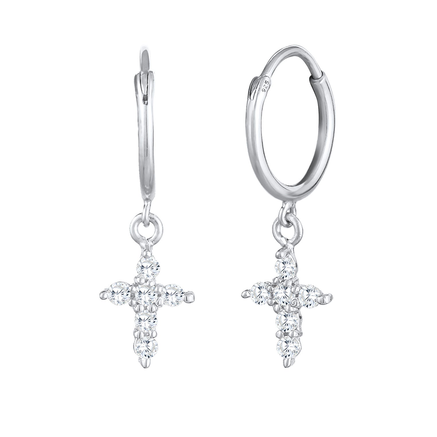 Silber - Elli | Creole | Zirkonia ( Weiß ) | 925er Sterling Silber