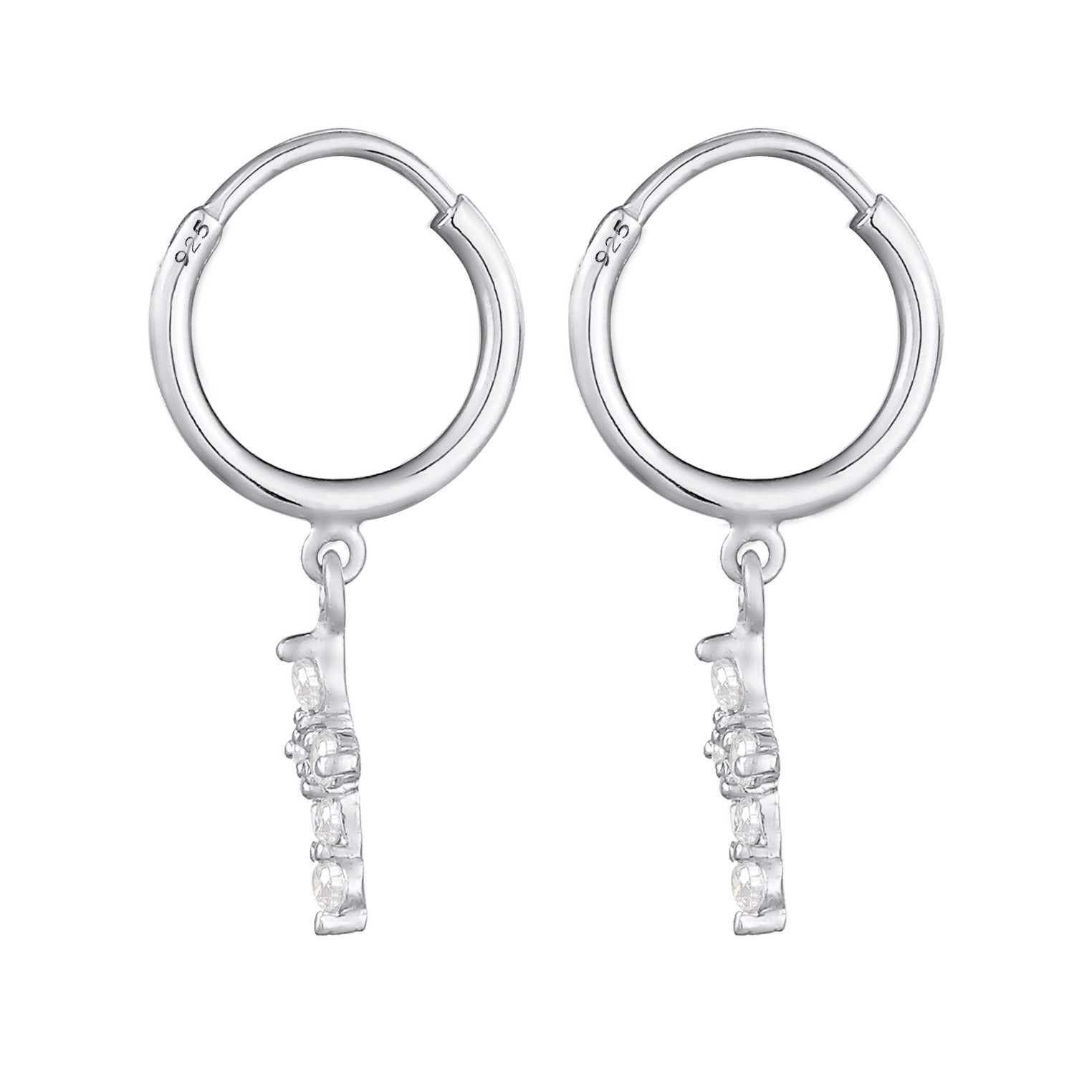 Silber - Elli | Creole | Zirkonia ( Weiß ) | 925er Sterling Silber