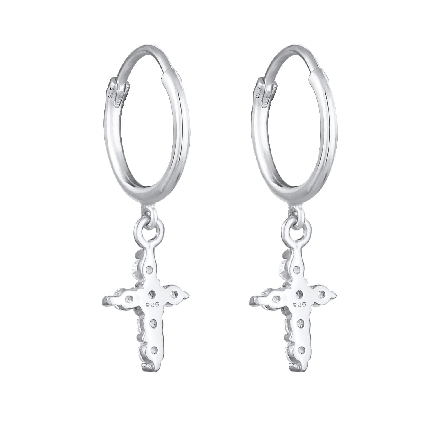 Silber - Elli | Creole | Zirkonia ( Weiß ) | 925er Sterling Silber