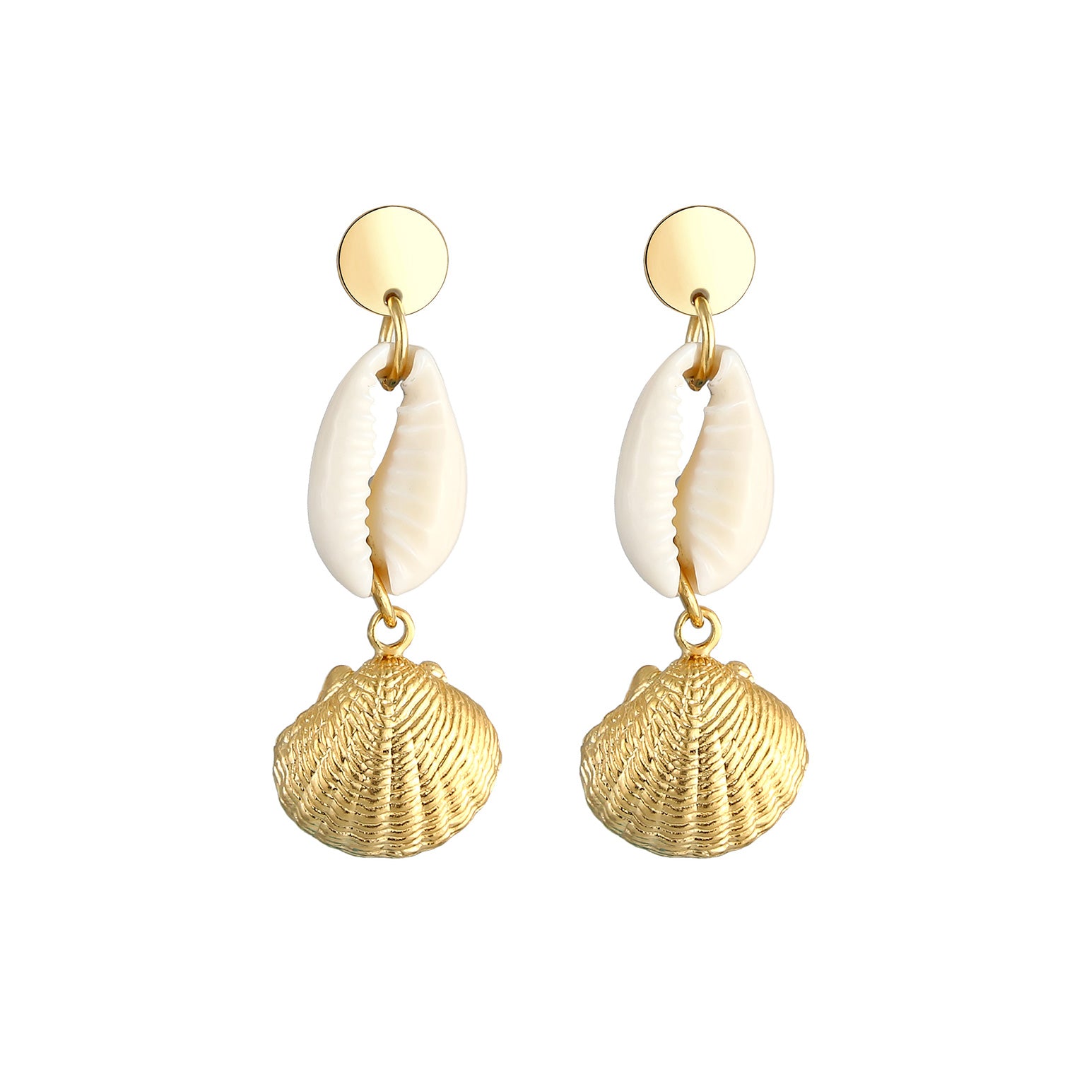 Gold - Elli | Ohrhänger Kreis | 925 Sterling Silber vergoldet