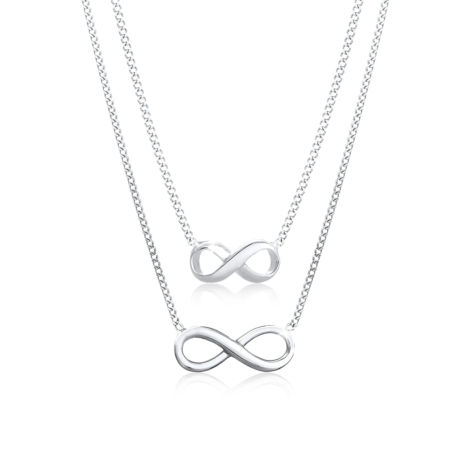 Silber - Elli | Mutter-Kind-Kettenset Infinity | 925er Sterling Silber