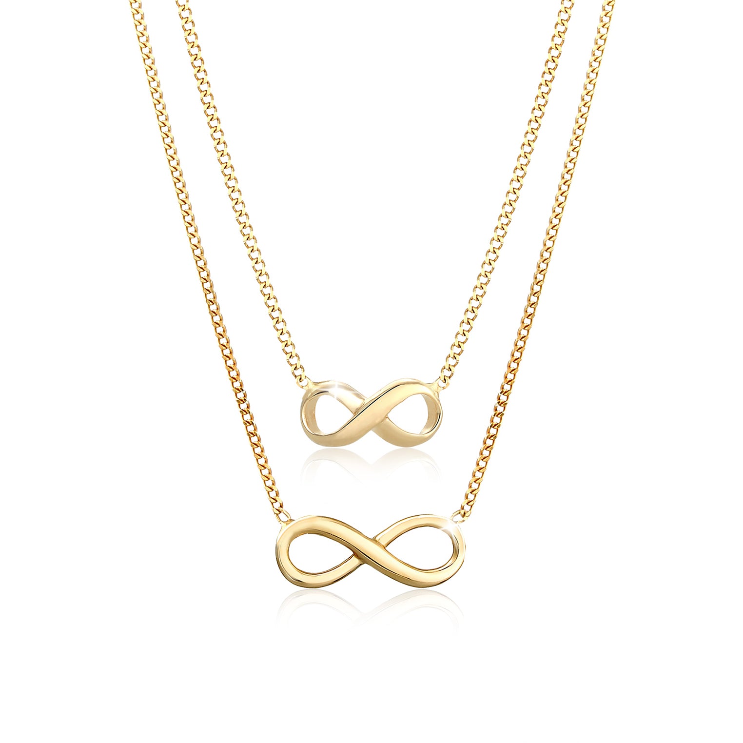 Gold - Elli | Mutter-Kind-Kettenset Infinity | 925 Sterling Silber vergoldet