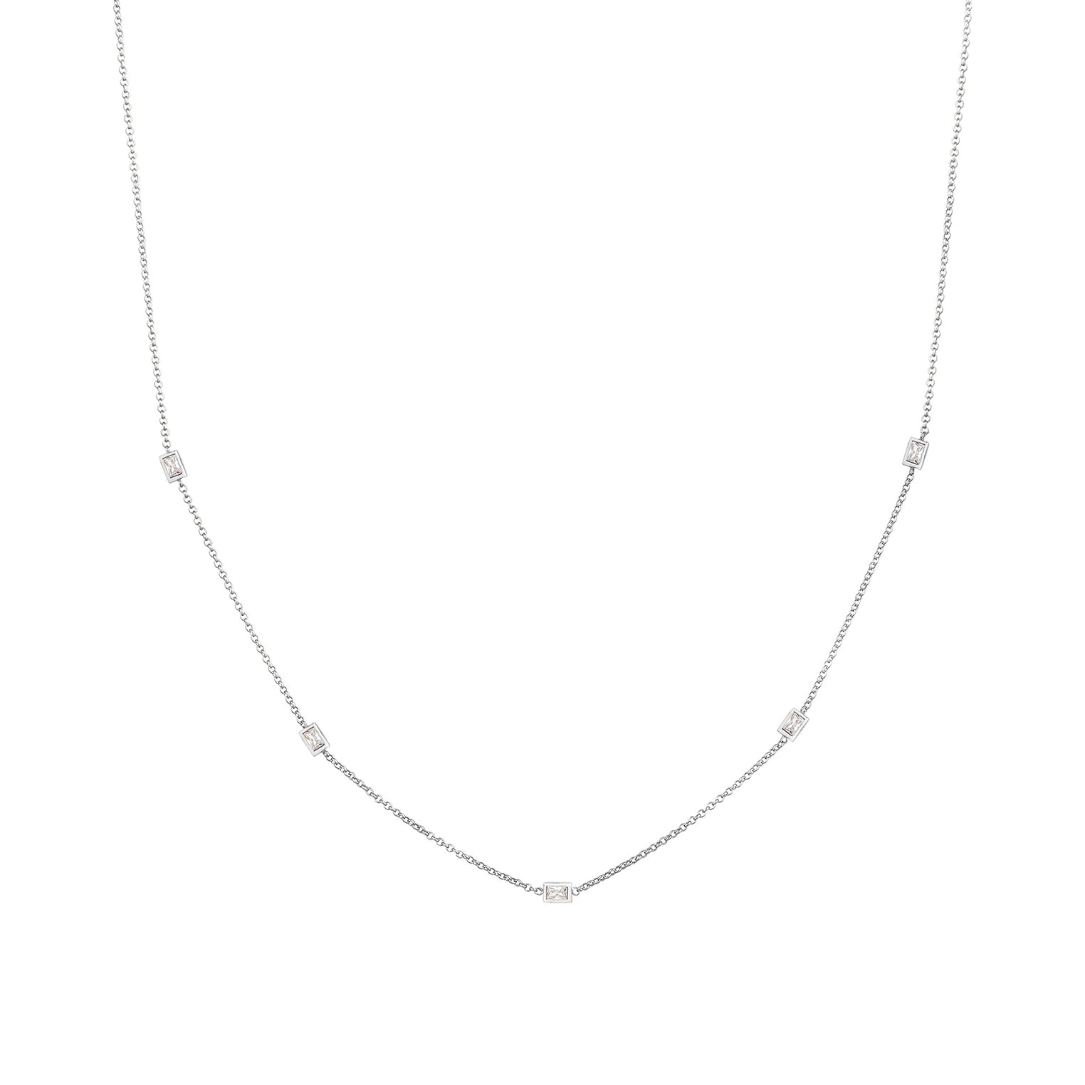 Silber - Elli | Halskette Basic | Zirkonia (Weiß) | 925er Sterling Silber