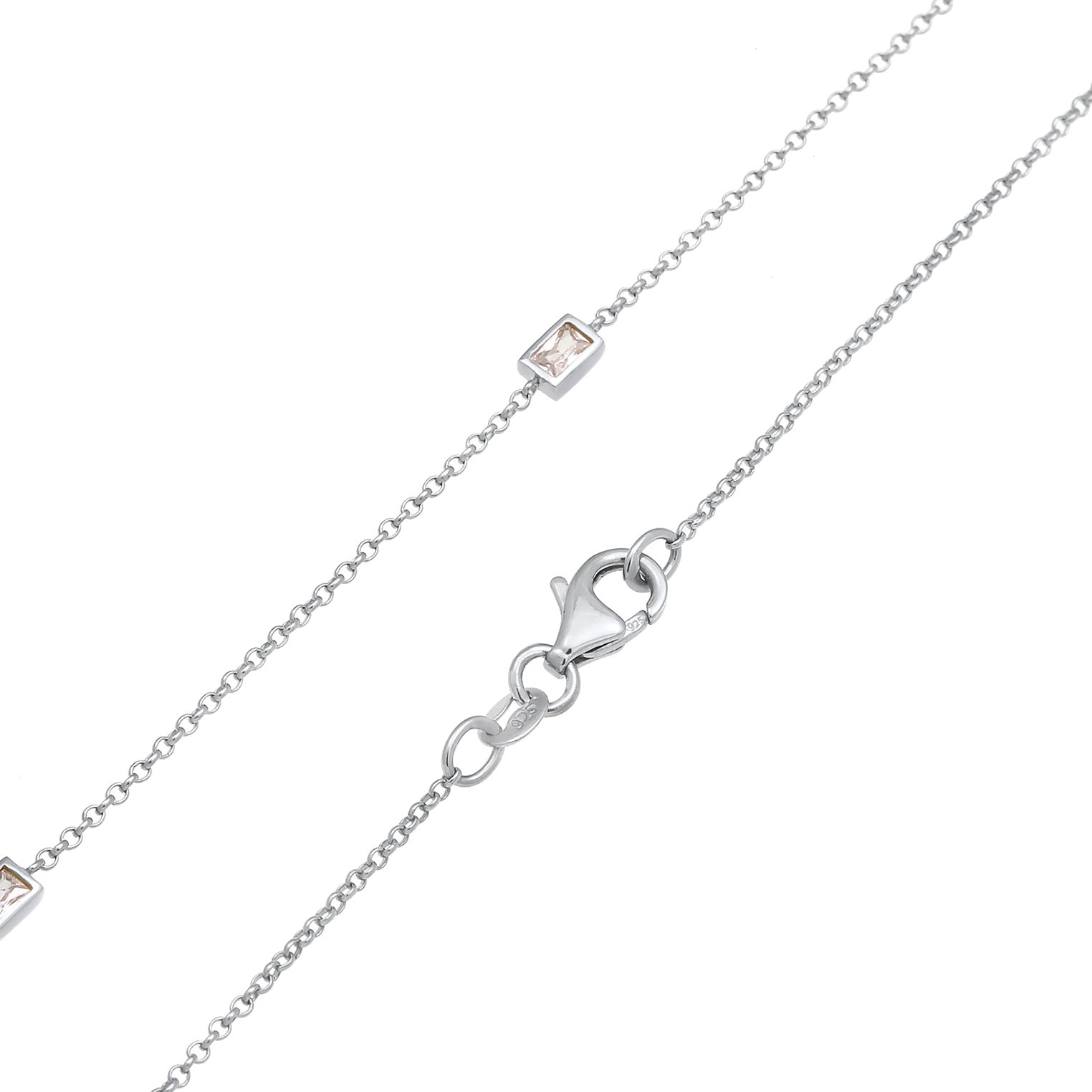 Silber - Elli | Halskette Basic | Zirkonia (Weiß) | 925er Sterling Silber