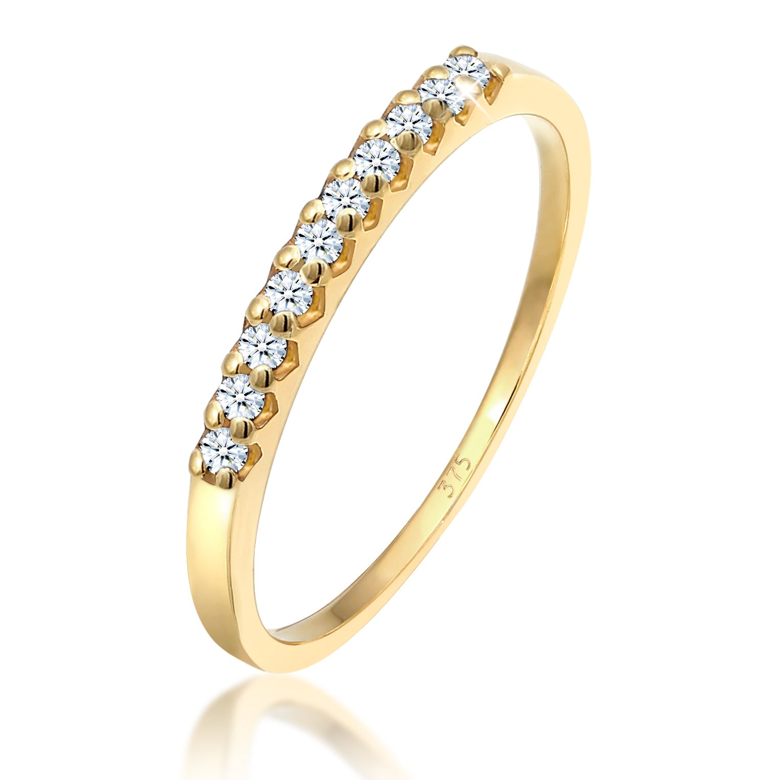 Gold - Elli DIAMONDS | Bandring | Diamant ( Weiß, 0,15 ct ) | 375 Gelbgold