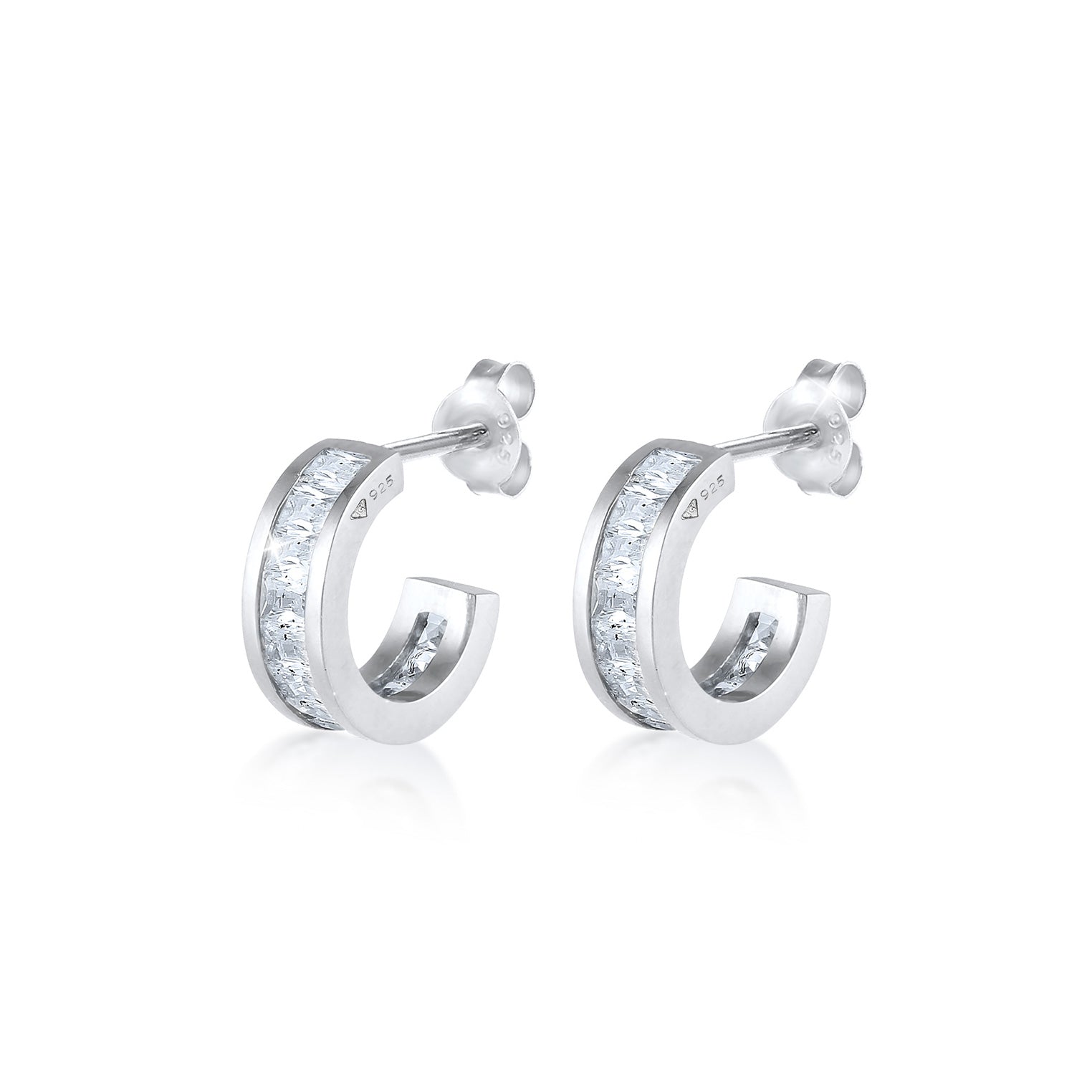 Silber - Elli | Creole | Zirkonia ( Weiß ) | 925er Sterling Silber