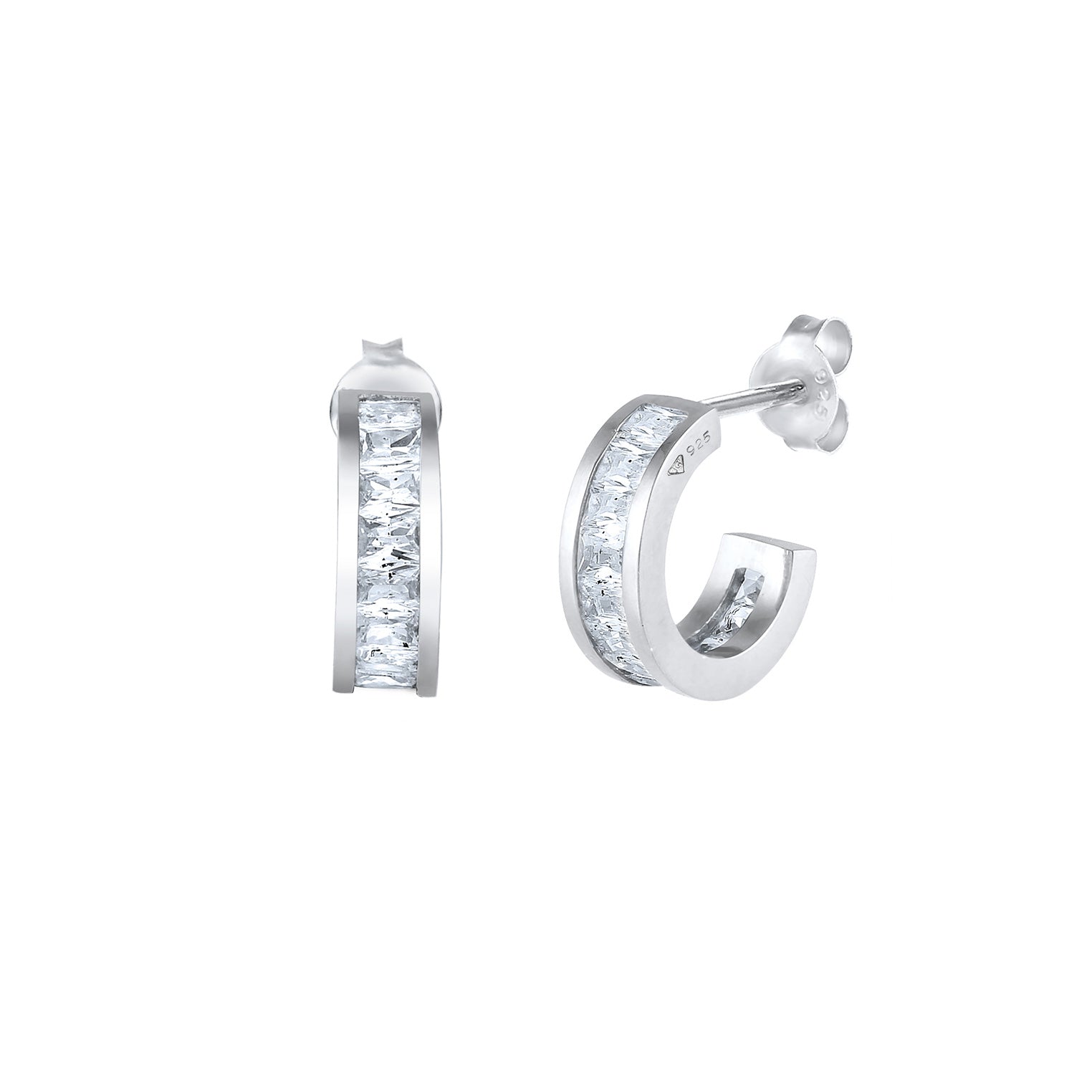Silber - Elli | Creole | Zirkonia ( Weiß ) | 925er Sterling Silber