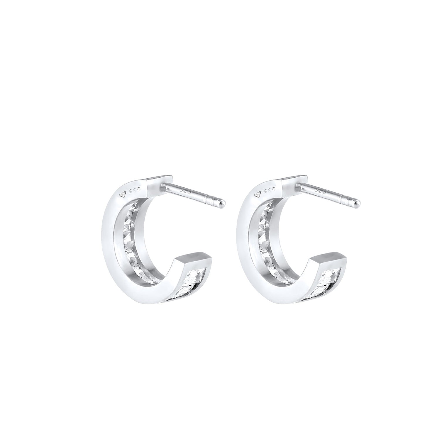 Silber - Elli | Creole | Zirkonia ( Weiß ) | 925er Sterling Silber