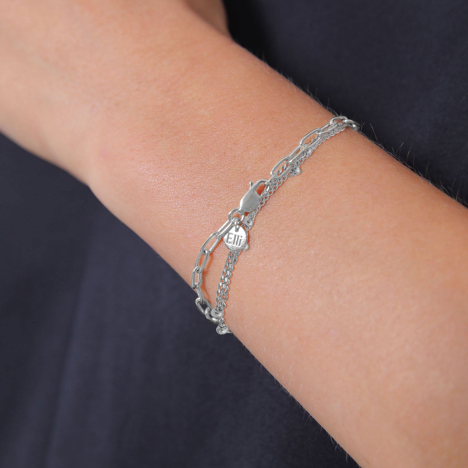 Silber - Elli PREMIUM | Kugel-Armbandset | 925er Sterling Silber