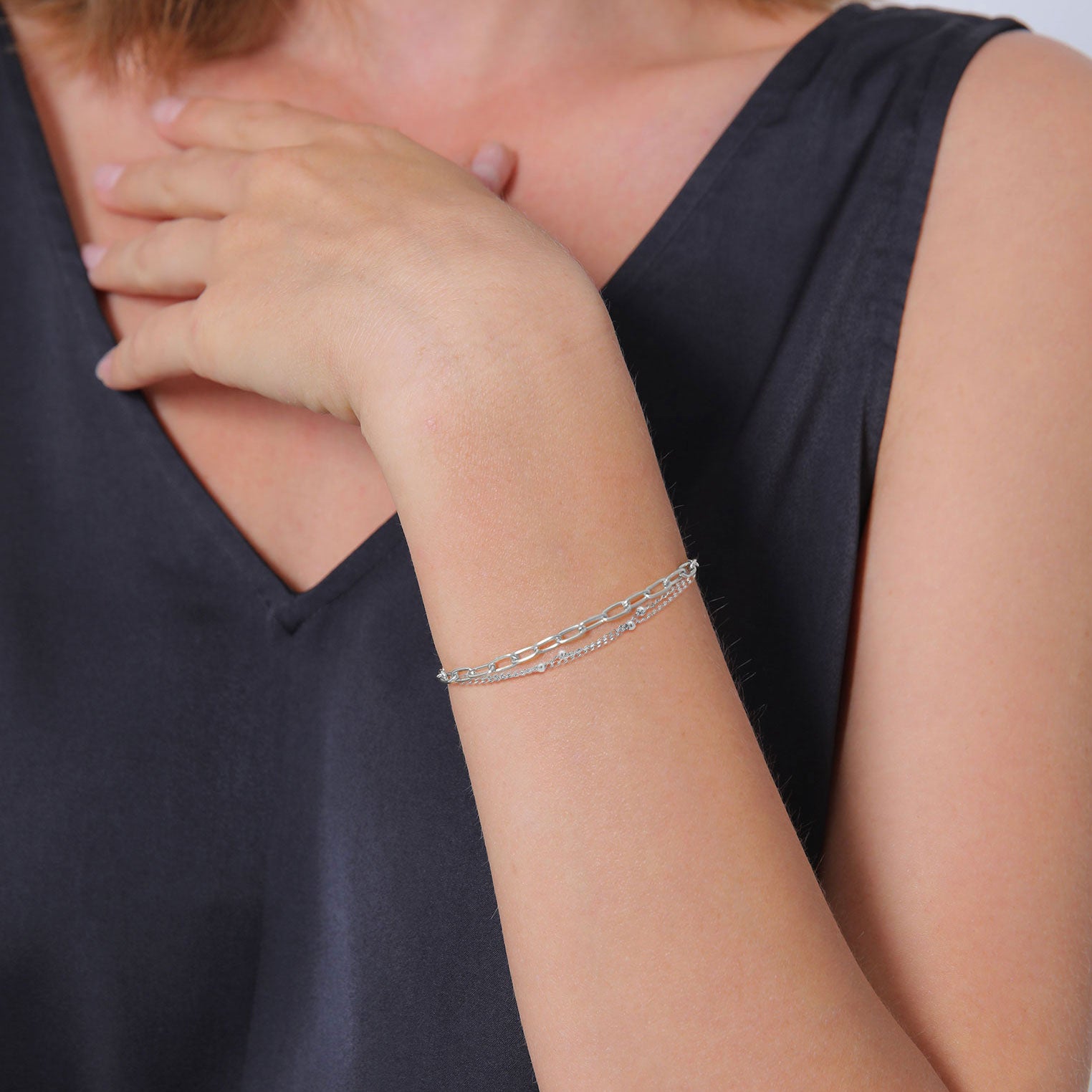 Silber - Elli PREMIUM | Kugel-Armbandset | 925er Sterling Silber