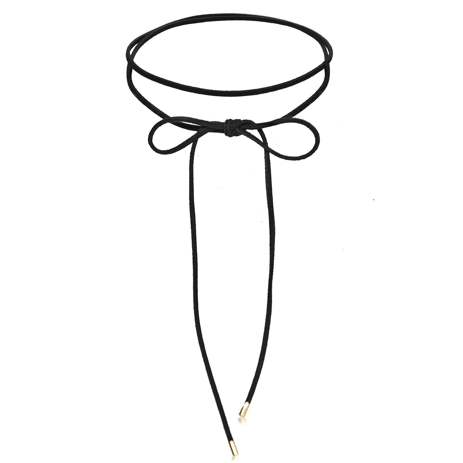 Gold - Elli | Choker Schleife | Kunstleder | 925 Sterling Silber vergoldet