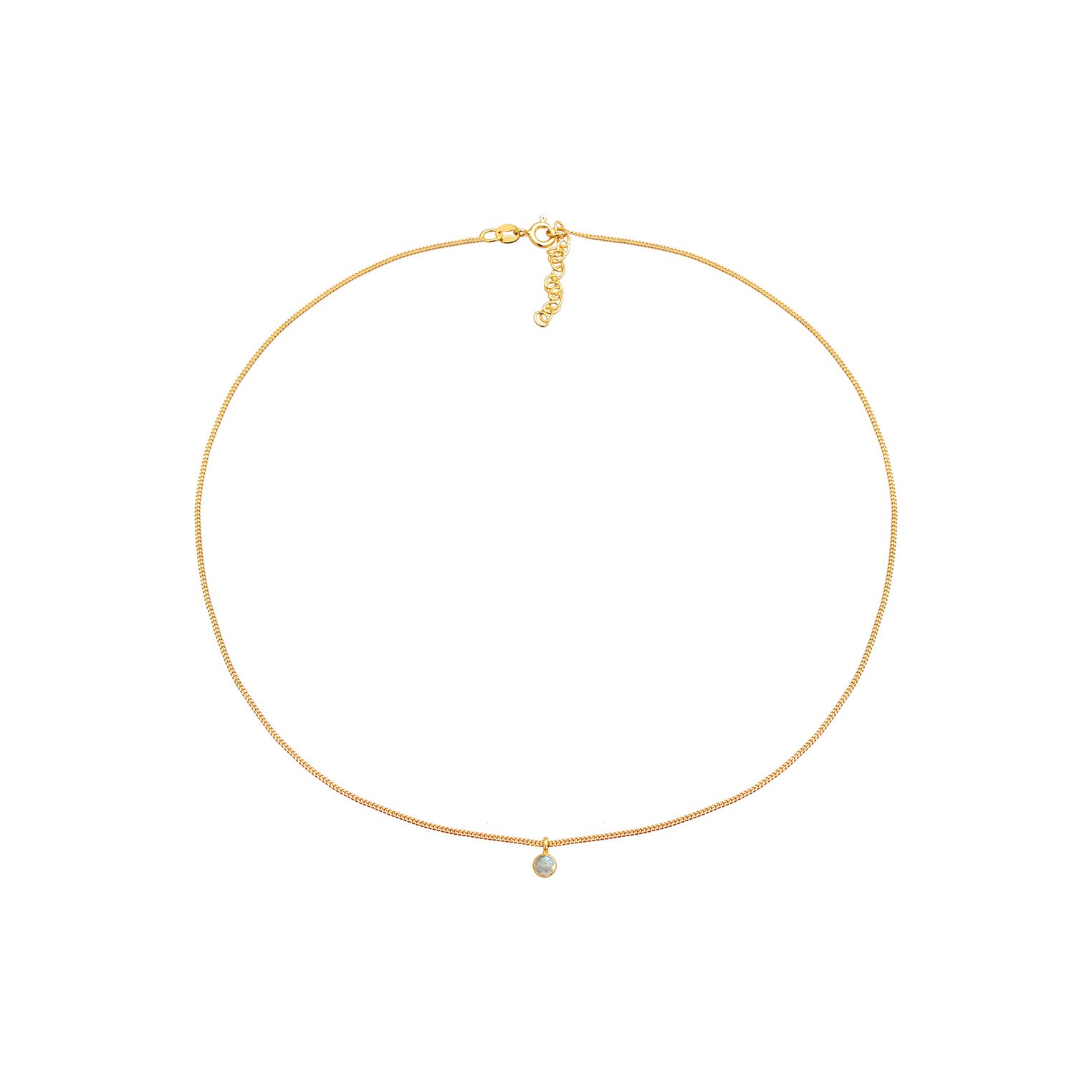 Gold - Elli | Choker | Labradorit (Grau) | 925 Sterling Silber vergoldet