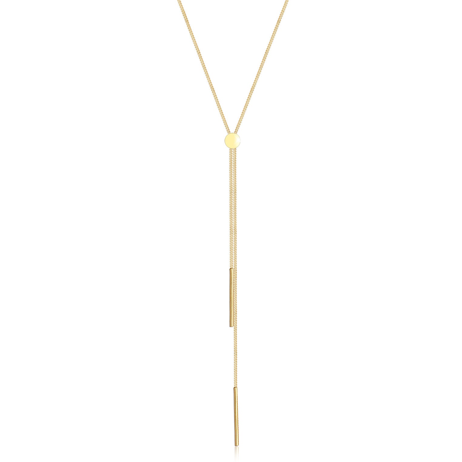 Gold - Elli | Y-Halskette Stab | 925er Sterling Silber vergoldet