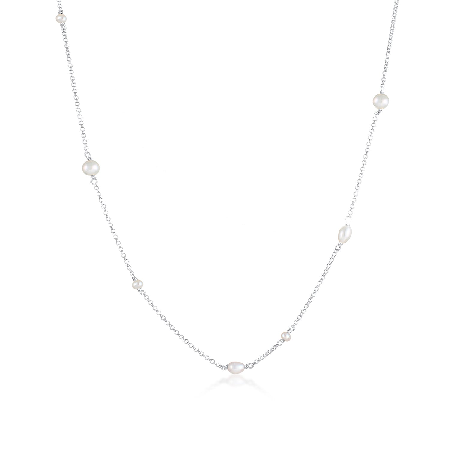 Silber - Elli | Halskette | Süßwasserzuchtperle | 925er Sterling Silber