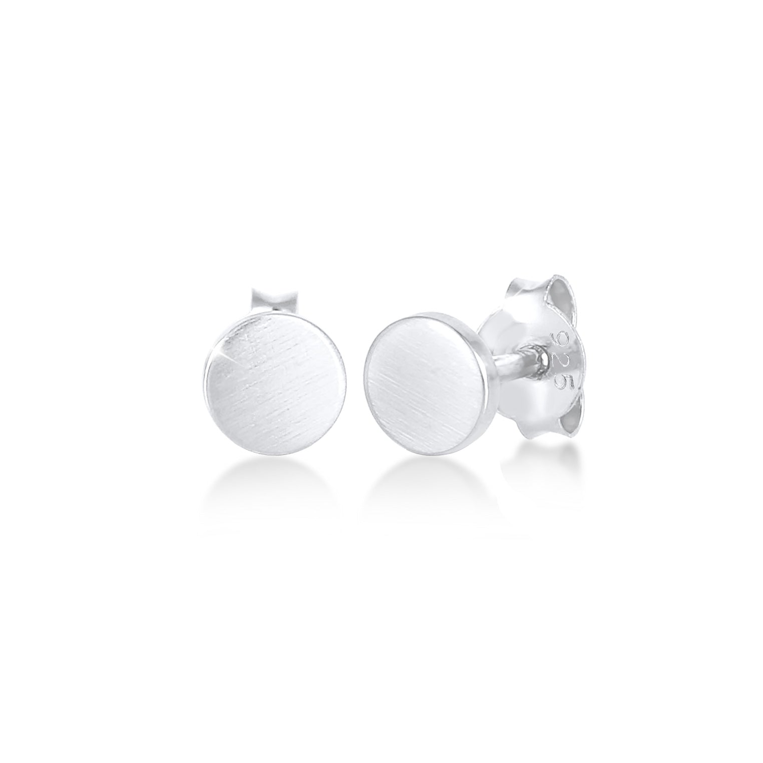 Silber - Elli | Ohrstecker Plättchen Matt | 925 Sterling Silber