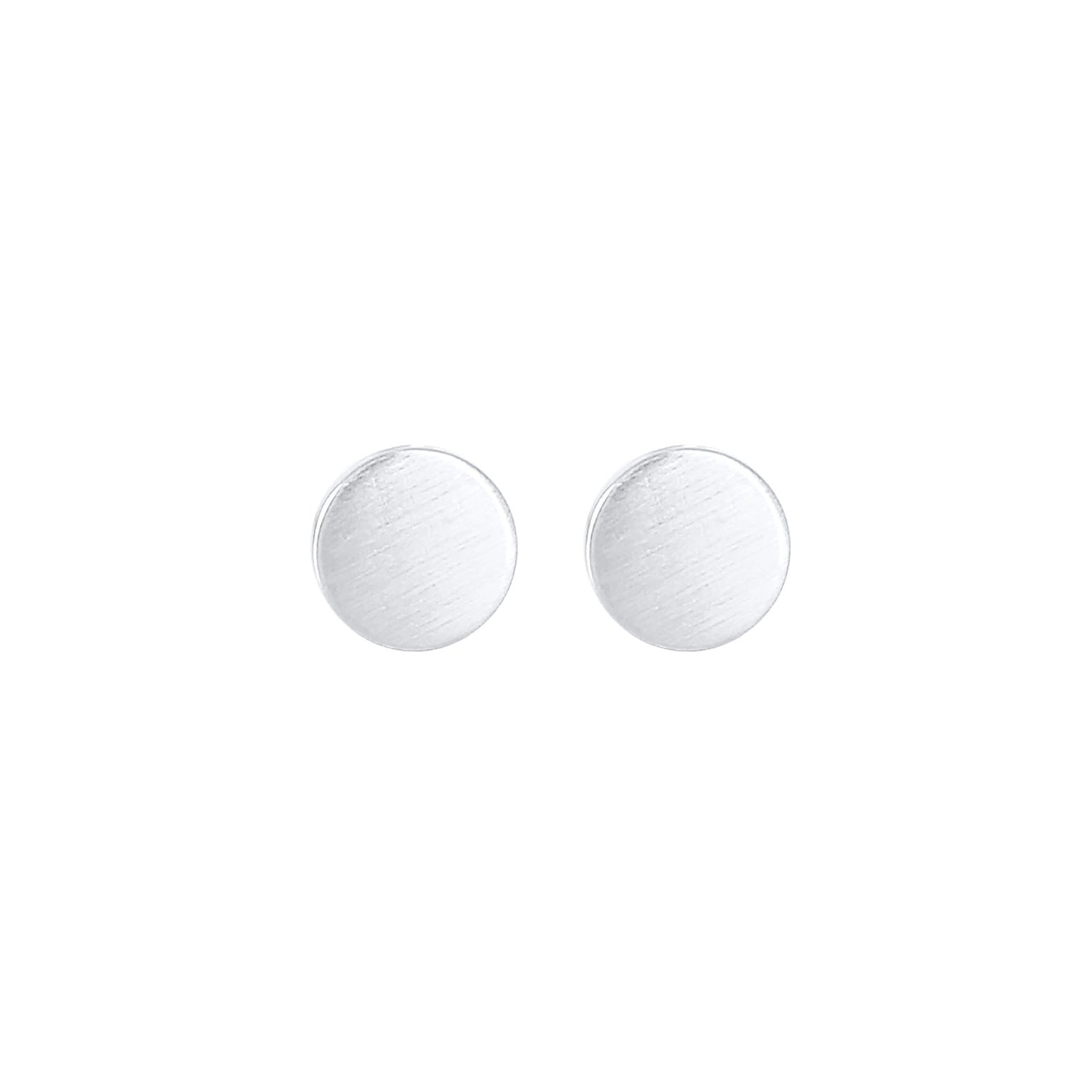 Silber - Elli | Ohrstecker Plättchen Matt | 925 Sterling Silber