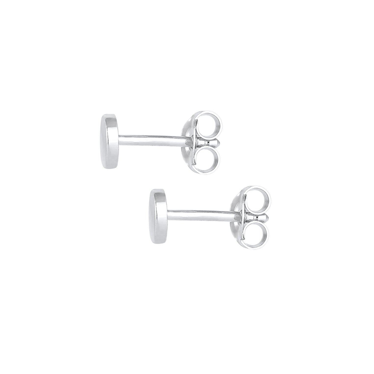 Silber - Elli | Ohrstecker Plättchen Matt | 925 Sterling Silber