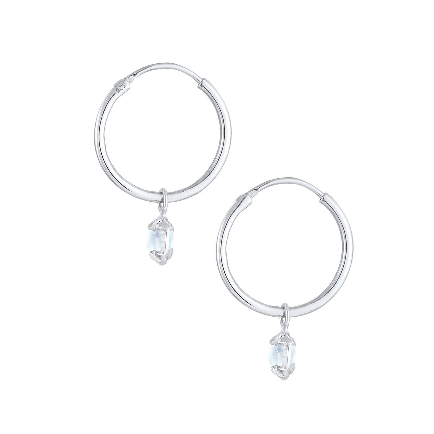 Silber - Elli | Ohrhänger | Kristall ( Weiß ) | 925er Sterling Silber