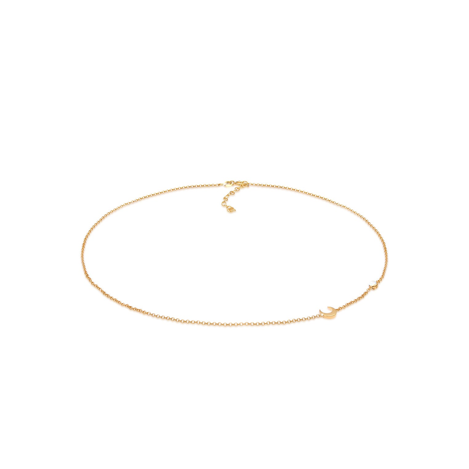 Gold - Elli | Halskette Astro | Mondstein (Weiß) | 925 Sterling Silber vergoldet
