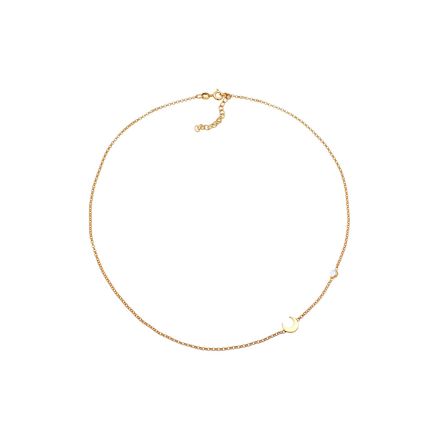 Gold - Elli | Halskette Astro | Mondstein (Weiß) | 925 Sterling Silber vergoldet