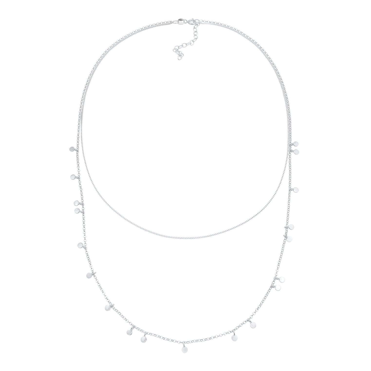 Silber - Elli | Layer-Halskette Geo | 925er Sterling Silber