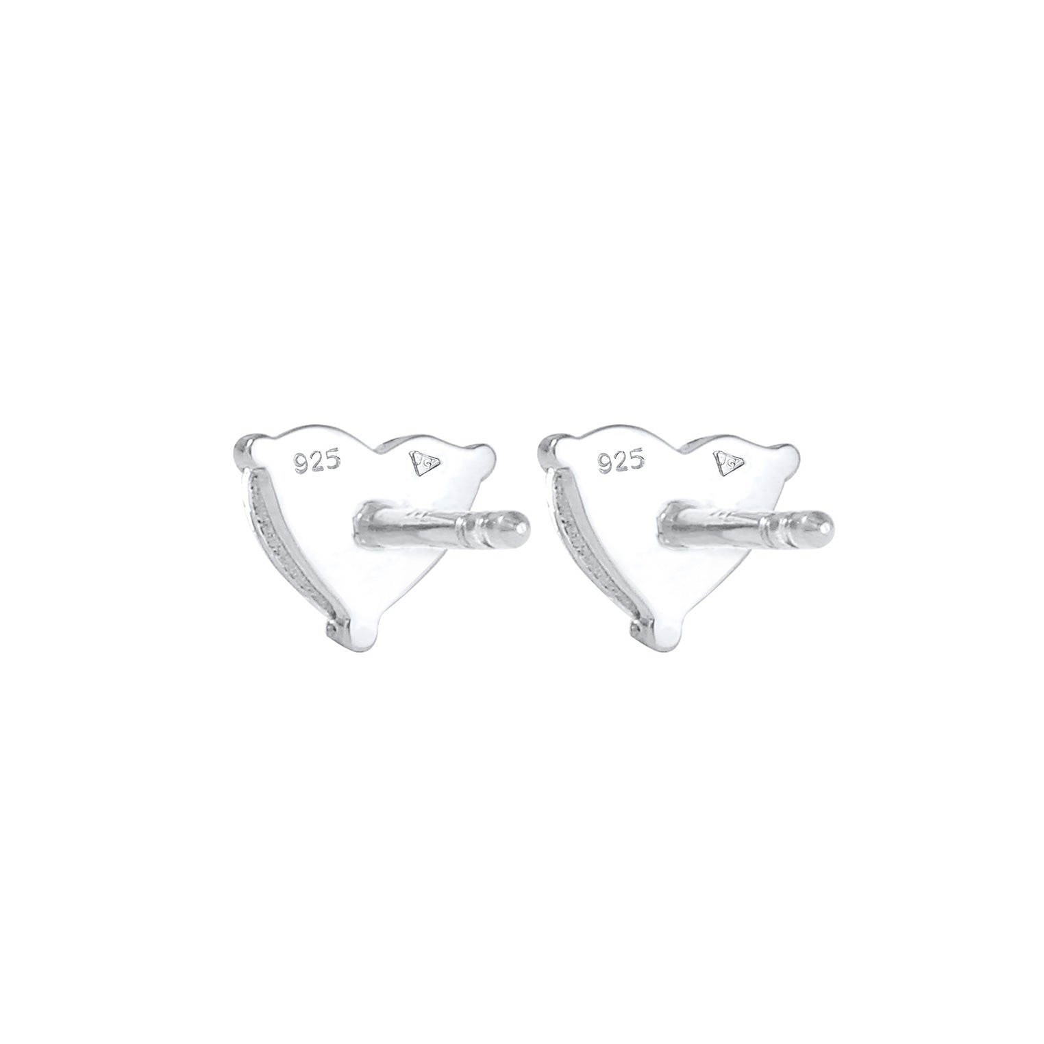Silber - Elli | Ohrstecker Herz | Kristall (Weiß) | 925er Sterling Silber