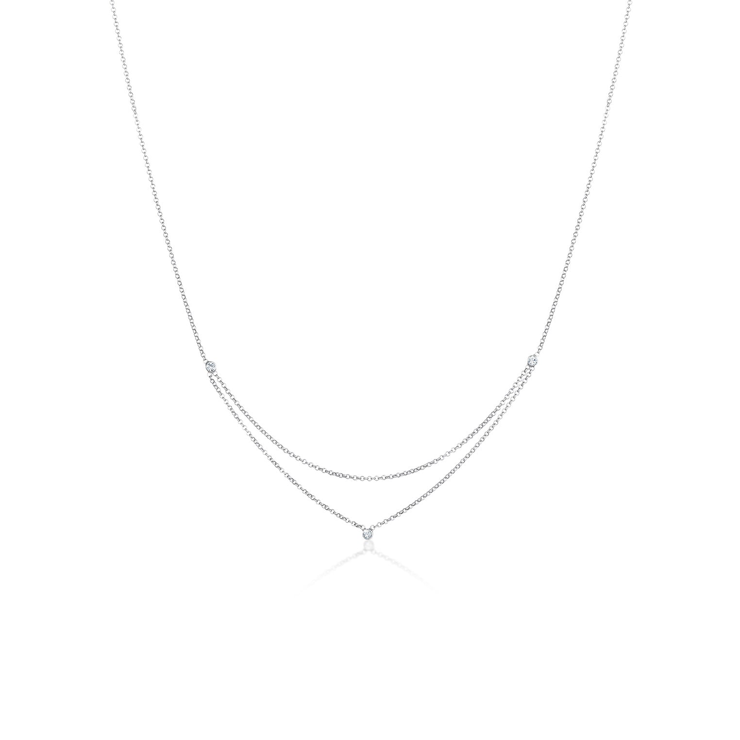 Silber - Elli | Halskette | Mit Kristallen von Swarovski® (Weiß) | 925er Sterling Silber